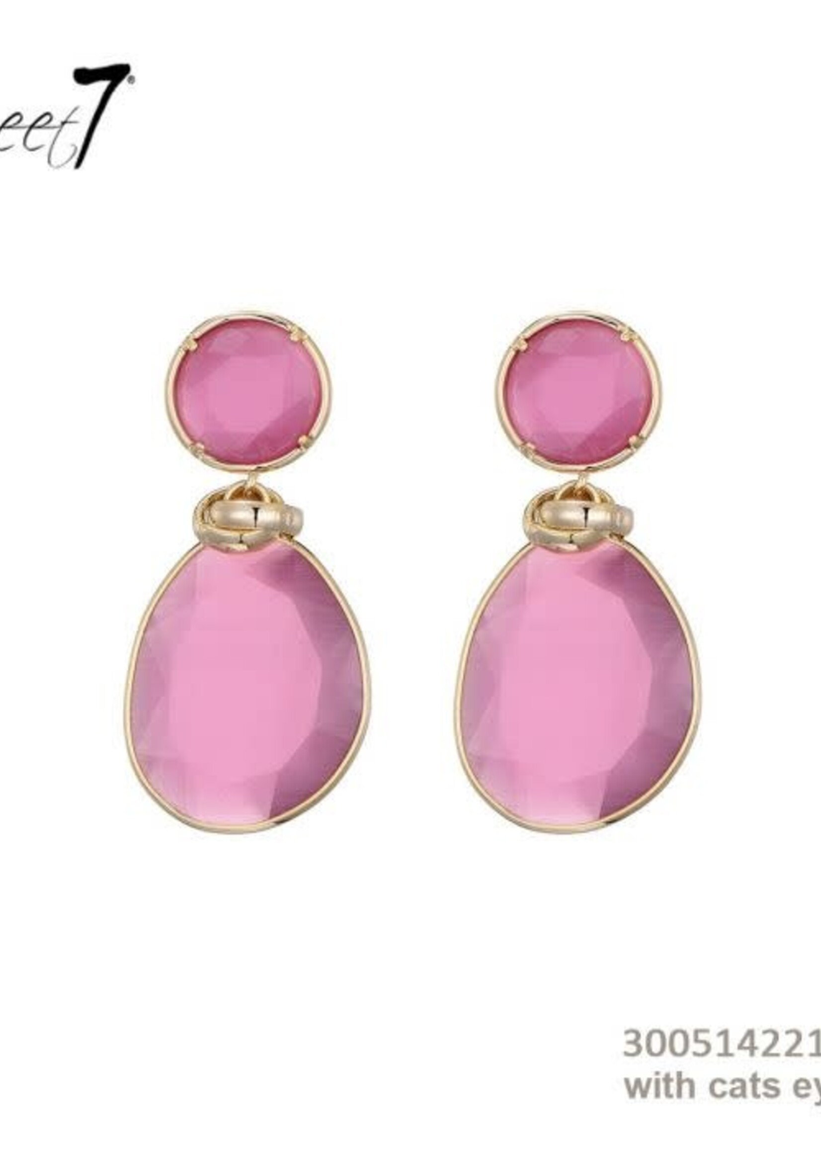 Sweet7 Oorbellen Sallie pink-goudkleurig 300514221