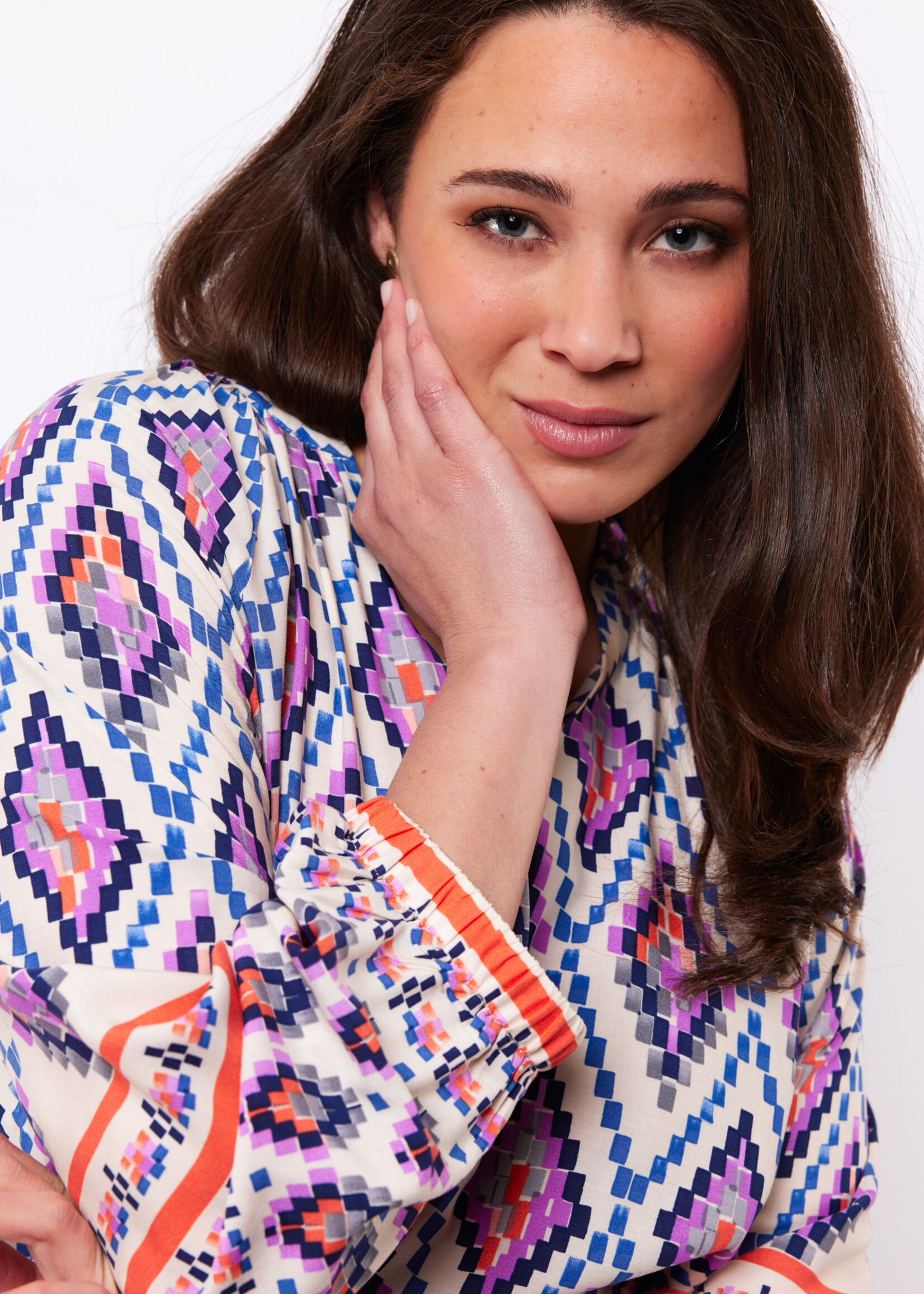 Exxcellent Lailani Top Sand/Light Indigo Maat 42