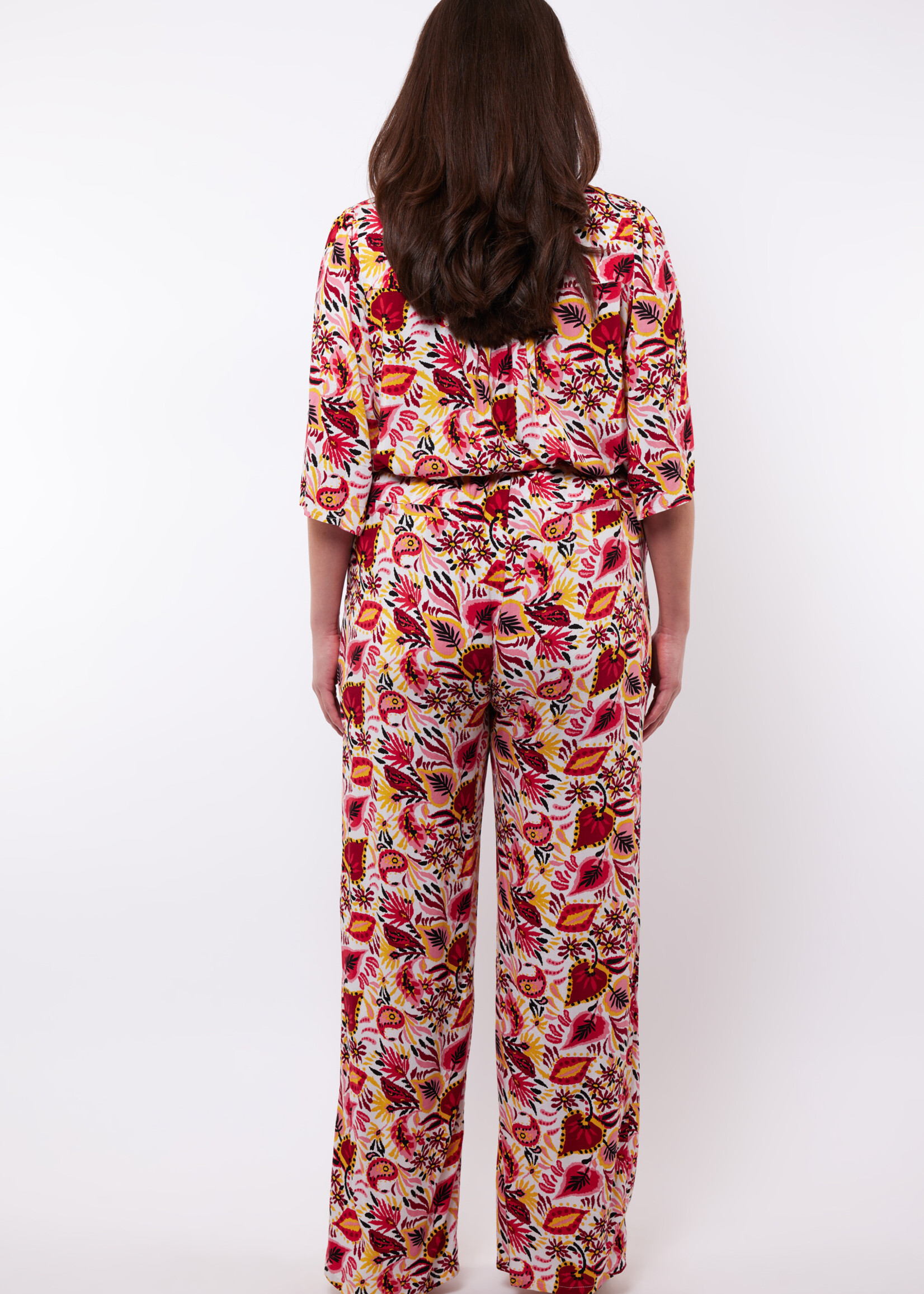 Exxcellent Anwen Pants Offwhite/Sweet Red Maat 48