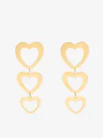 by jam Oorbellen By Jam - Classic oorhangers met drie open hartjes - goudkleur
