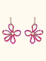 by jam Oorbellen by Jam - Trento youthful vibes blossom oorhanger - hotpink