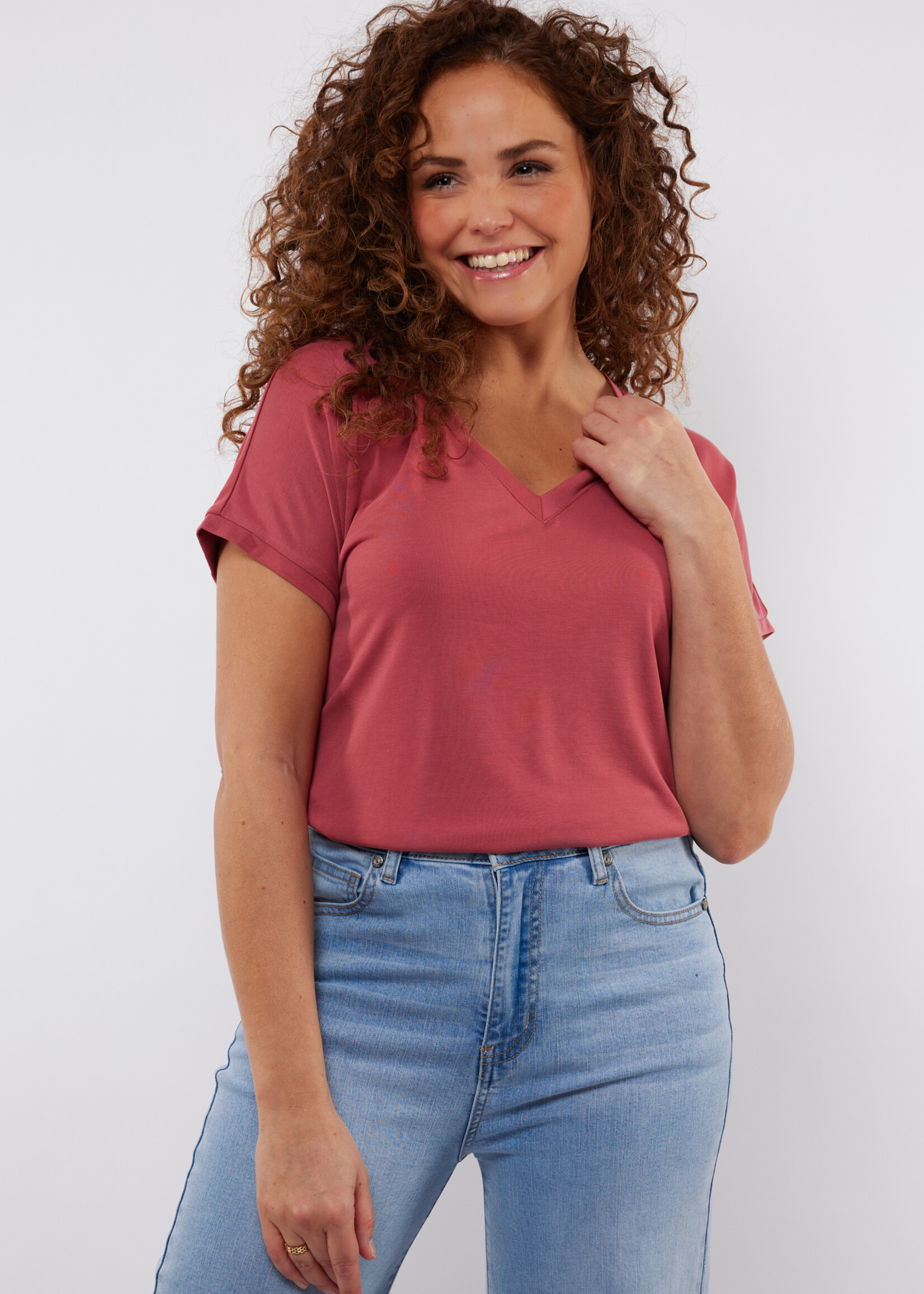 C&S The Label Clementine Top Slate Rose Maat L