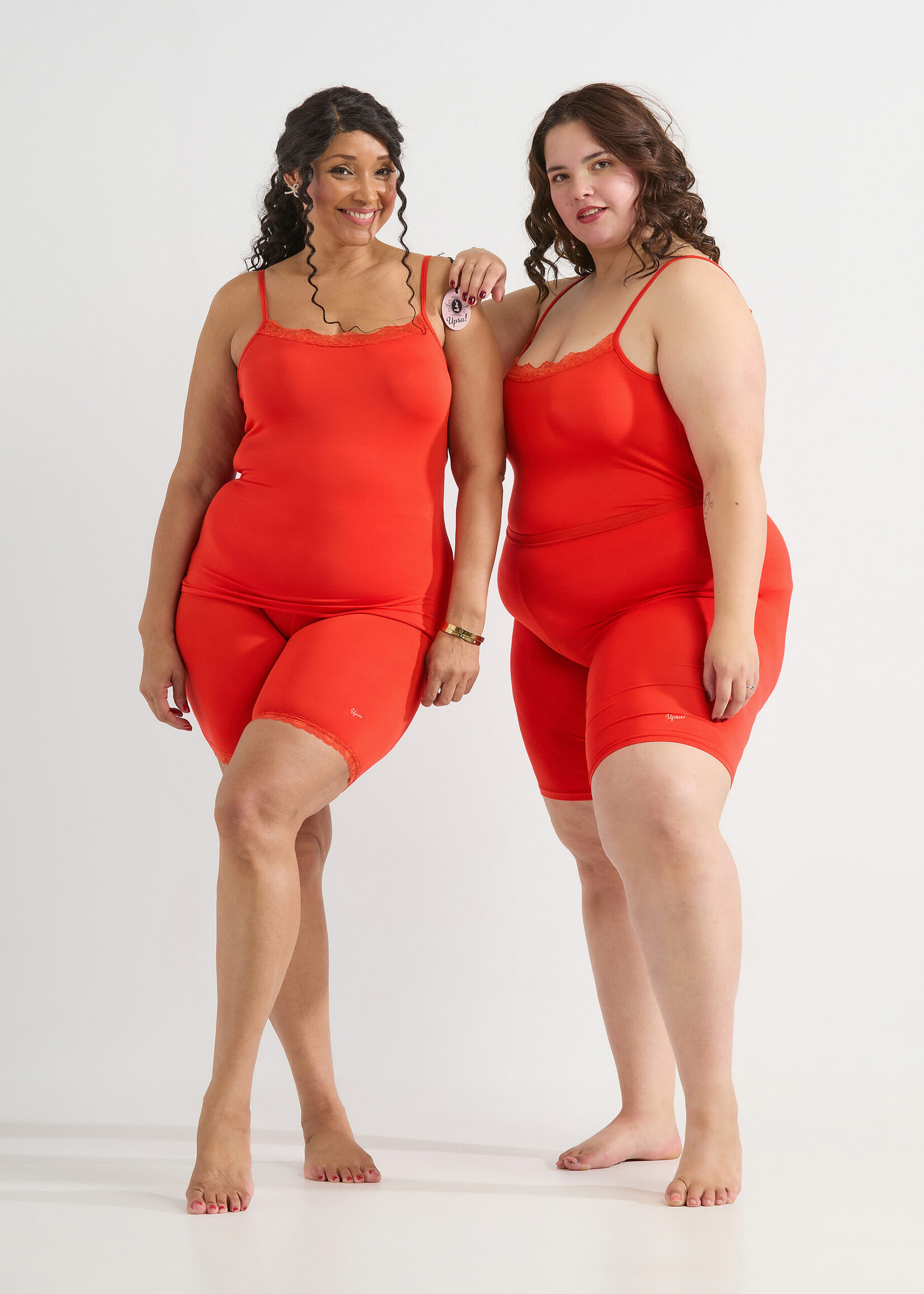 Upsa Upsa Hemdje met kant - Koraalrood