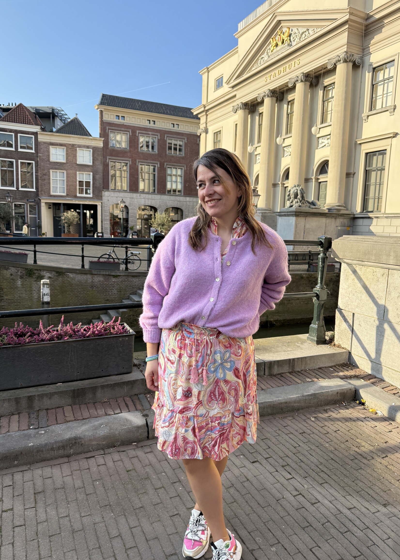 Maddie vestje gebreid Lavendel