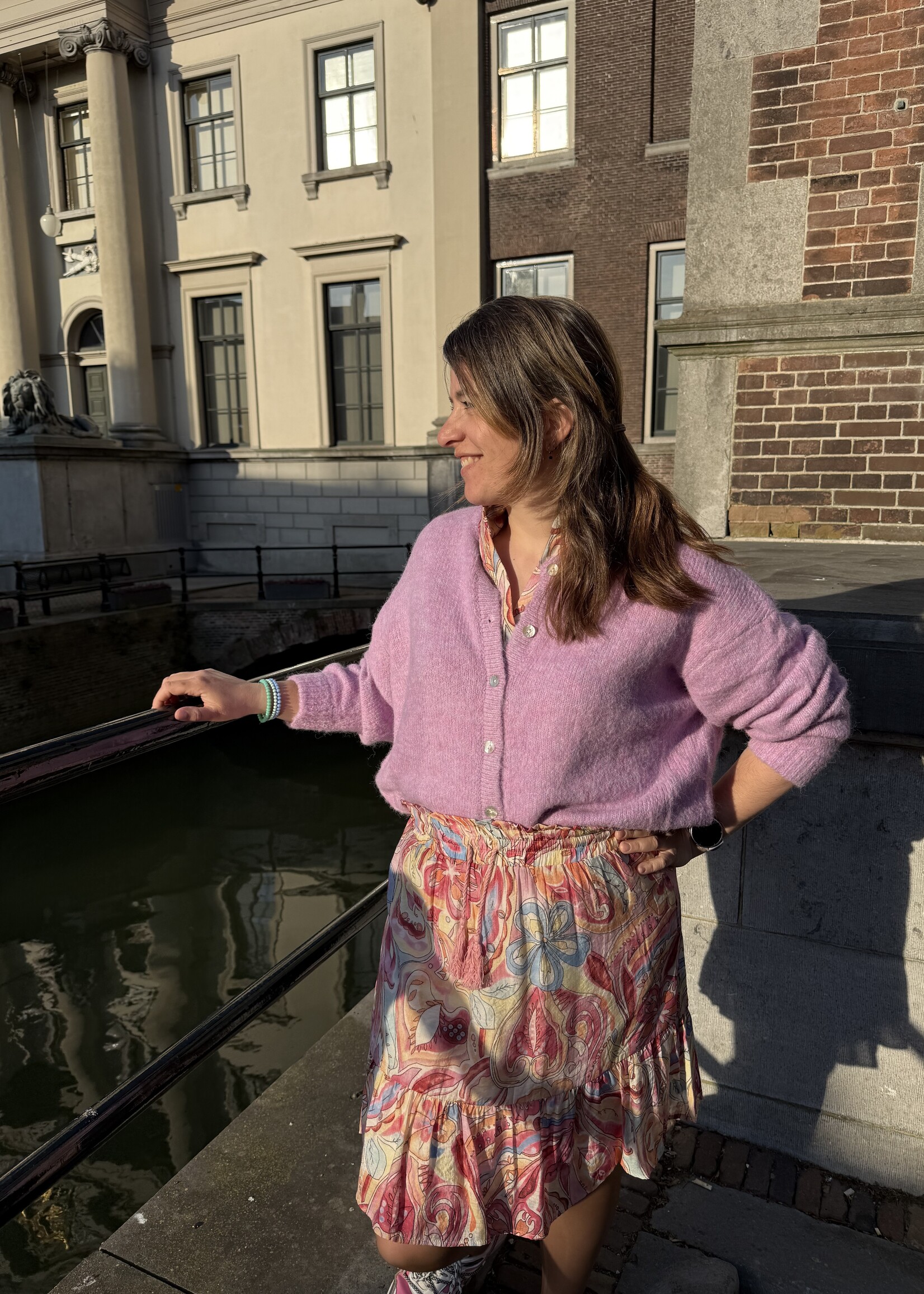 Maddie vestje gebreid Lavendel