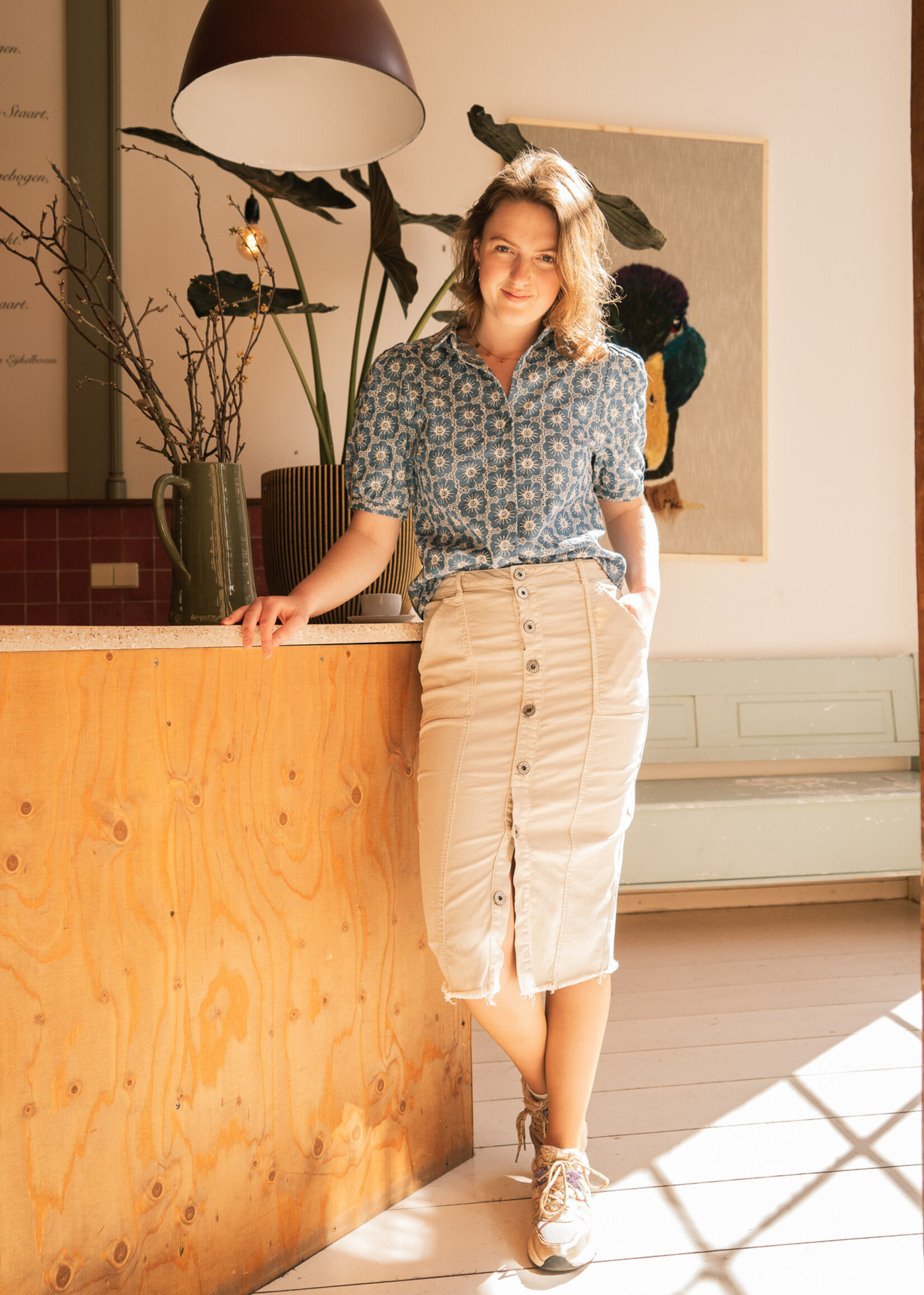 C&S The Label Avignon Skirt Sand Maat S