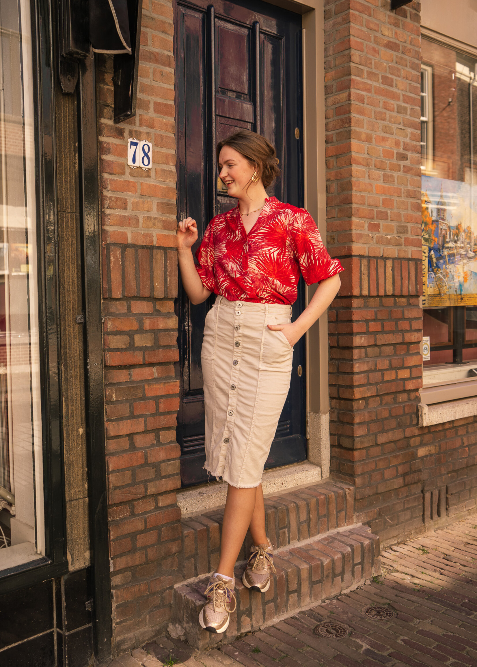 C&S The Label Avignon Skirt Sand Maat S