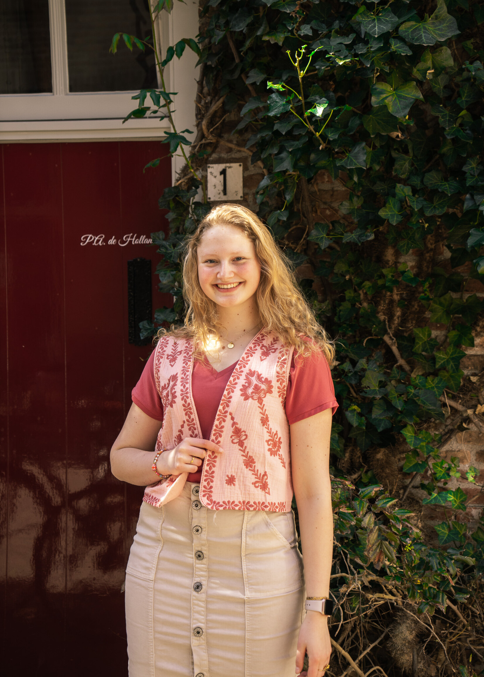 C&S The Label Clementine Top Slate Rose Maat L