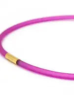 Cubes Rubber ketting, 1 lijn, Fel Roze