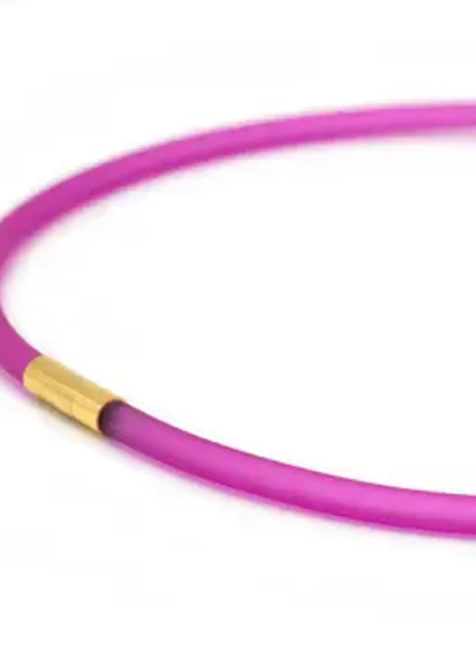 Cubes Rubber ketting, 1 lijn, Fel Roze