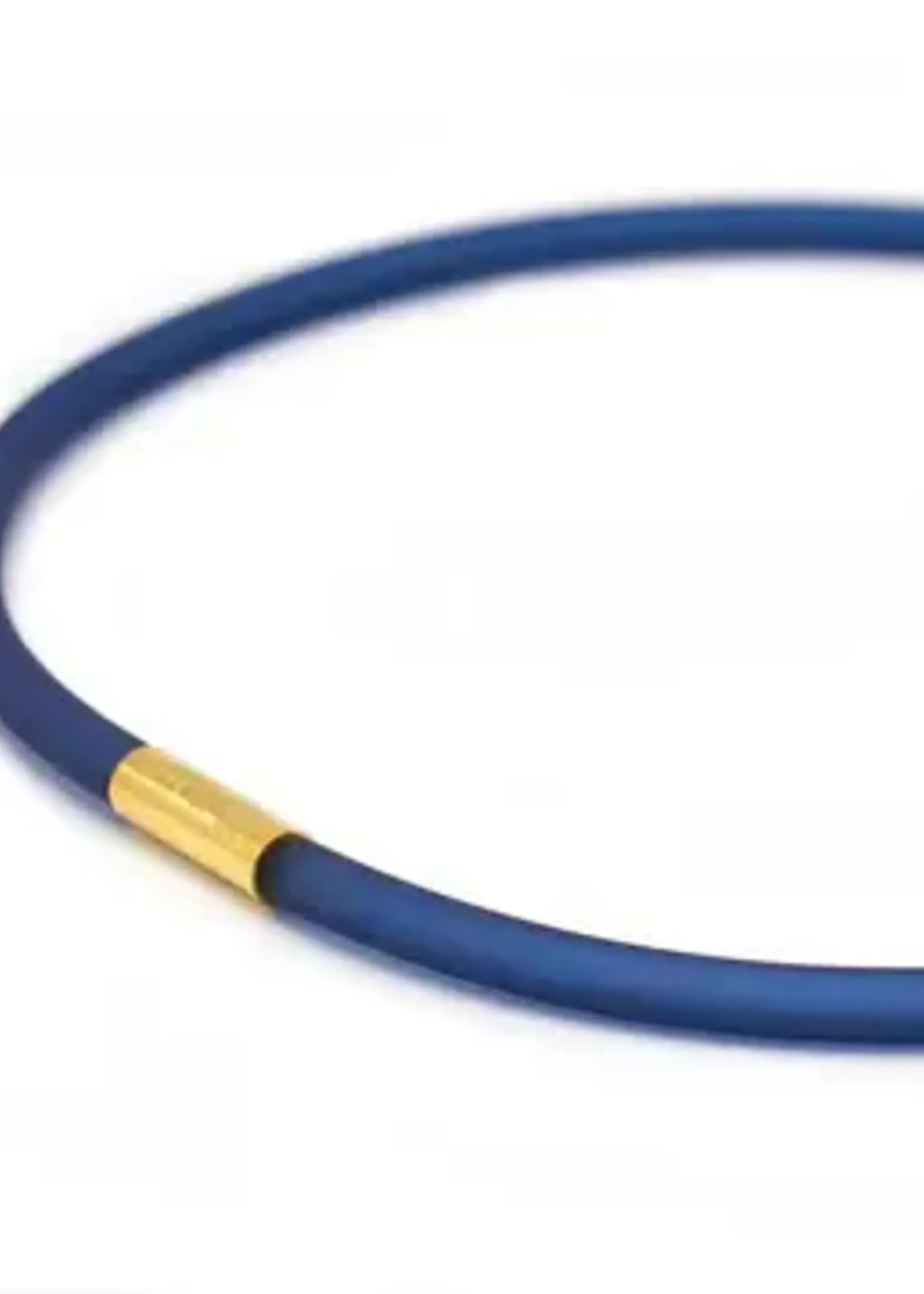 Cubes Rubber ketting, 1 lijn, Montan Blauw Medium