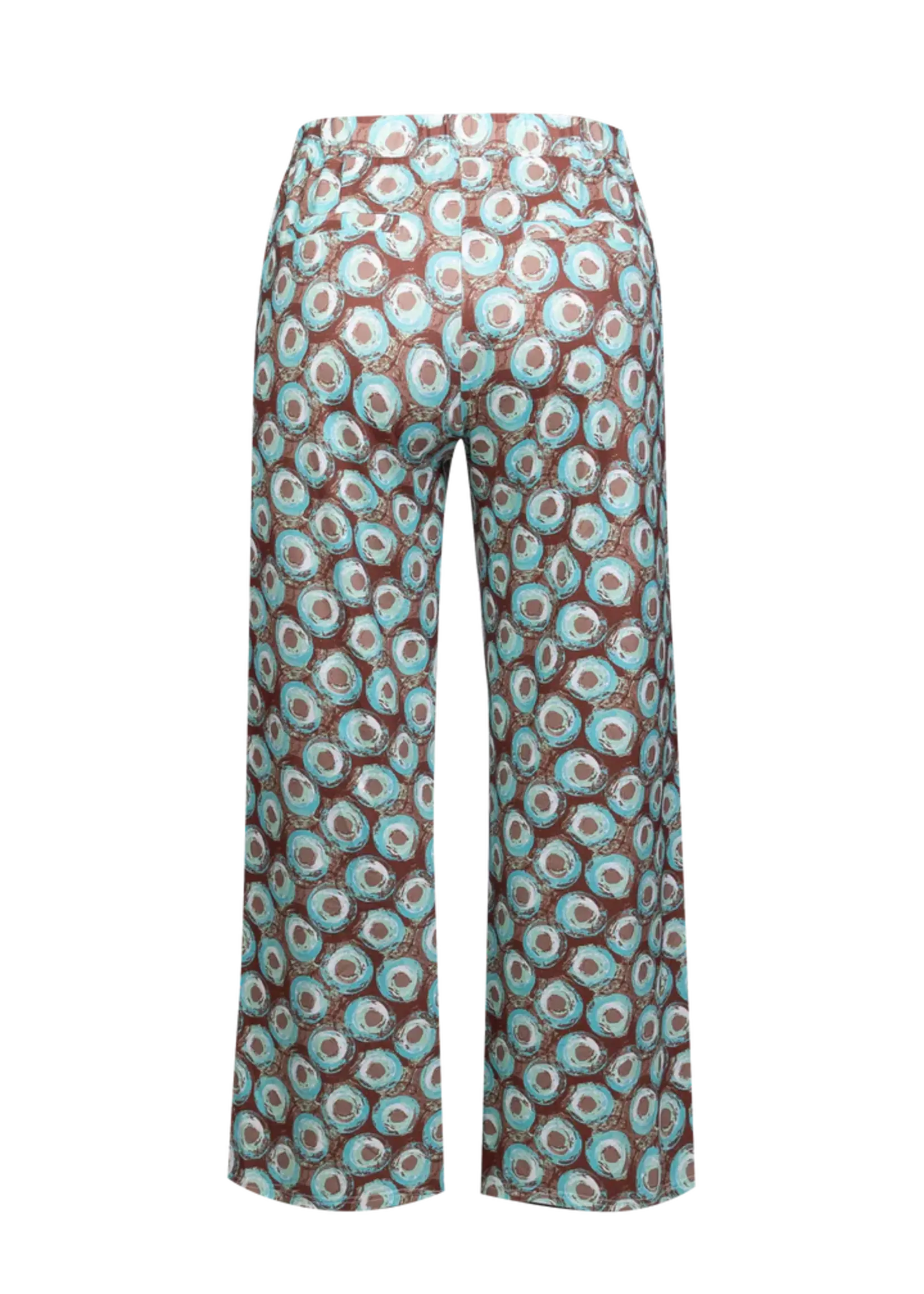 Exxcellent Carmin Pants Cappuccino / Pool Blue Maat 52 en 54