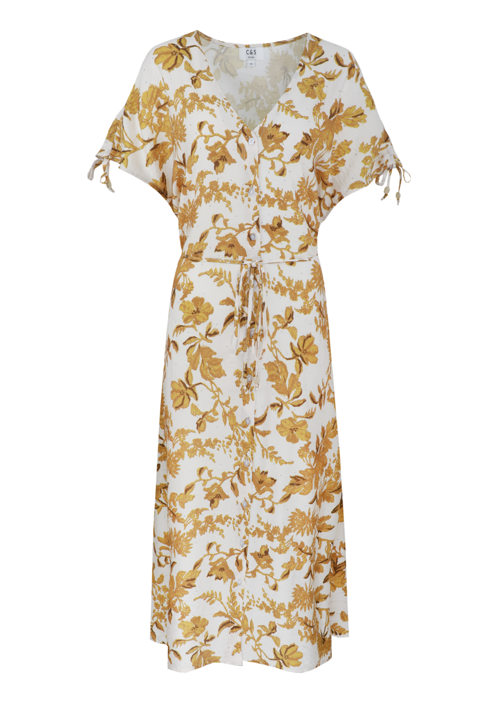 C&S The Label Marsala Dress Sand/Mustard Olive