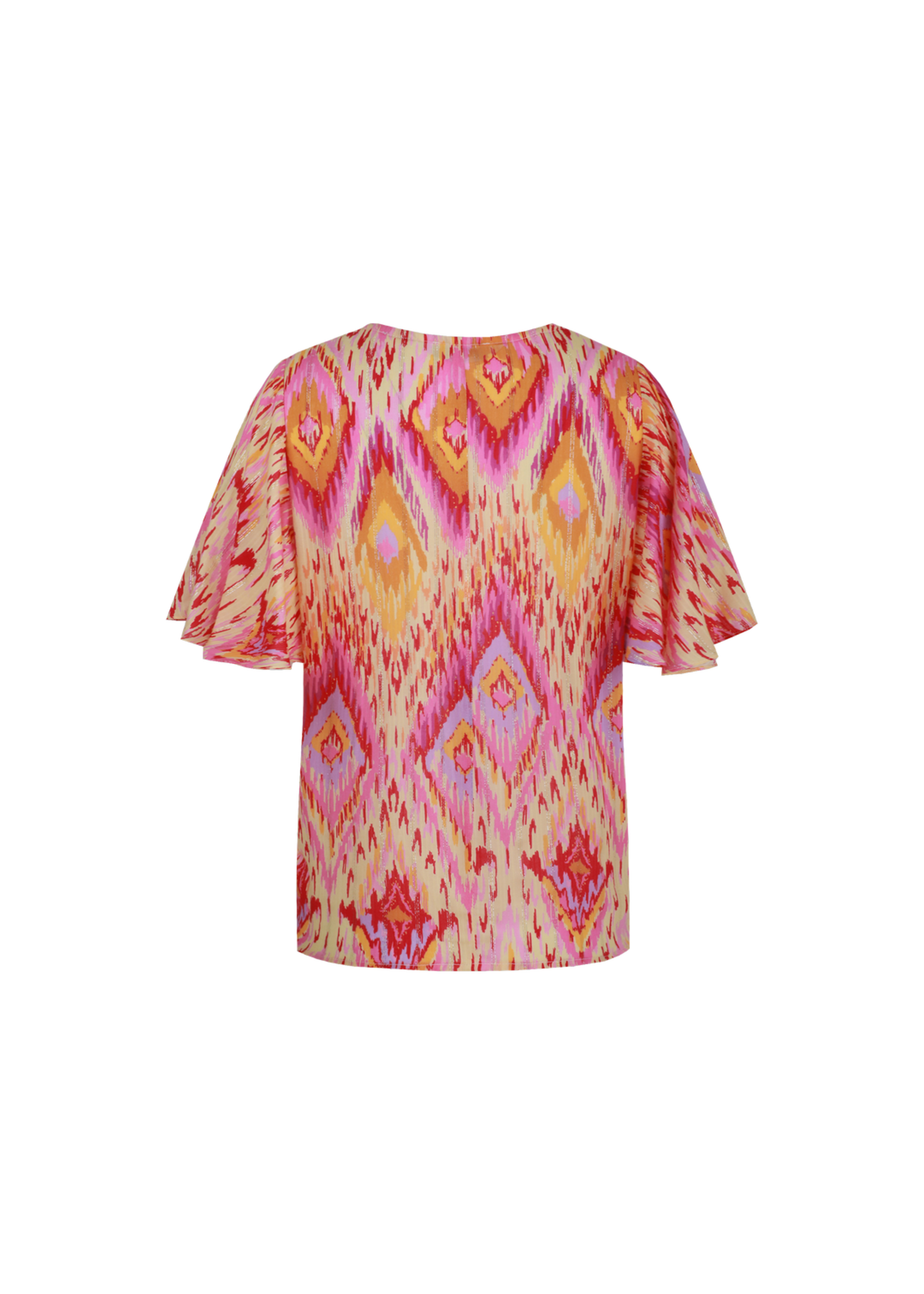 C&S The Label Florence Top Super Pink/Color Mix Maat L