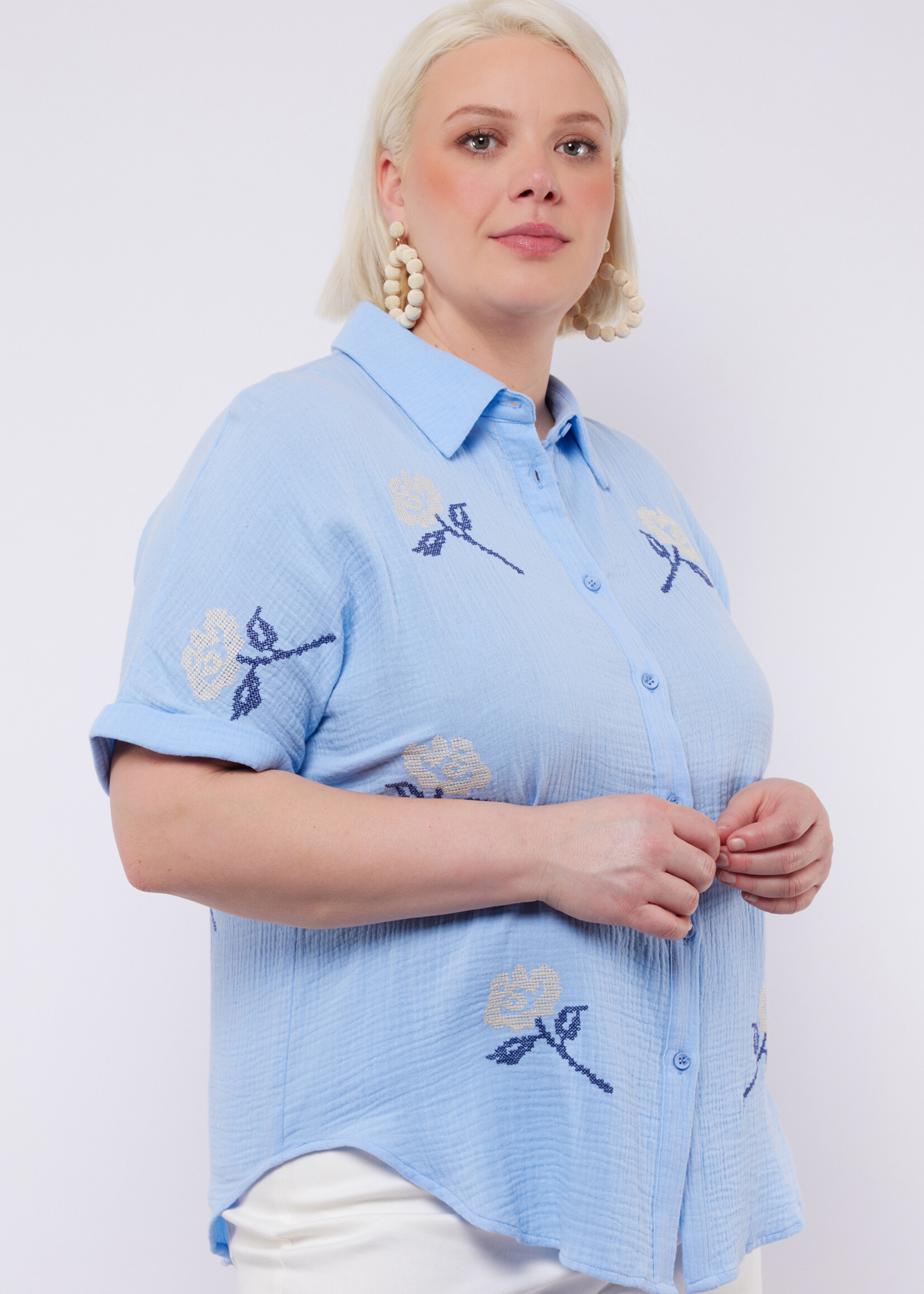 Exxcellent Chara Blouse Ice Blue