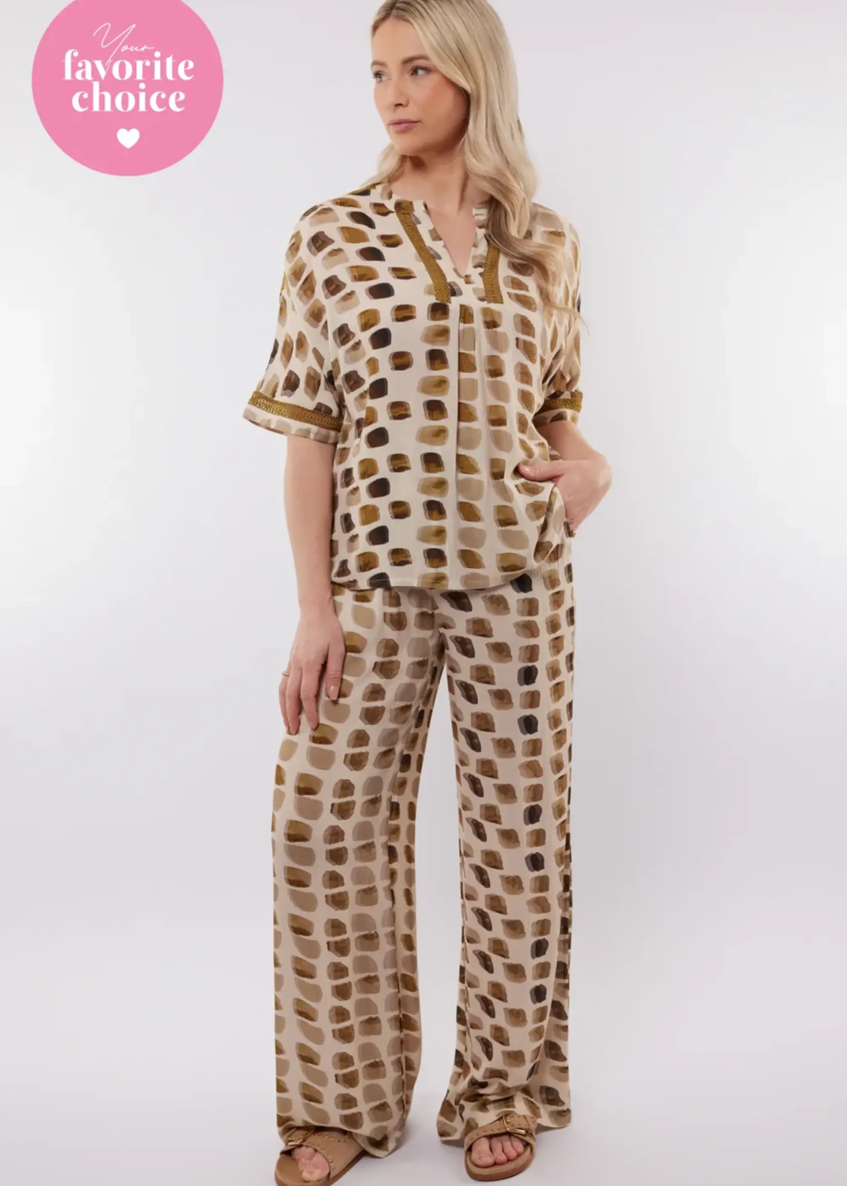 C&S The Label Ibiza Top Sand/Mustard Olive