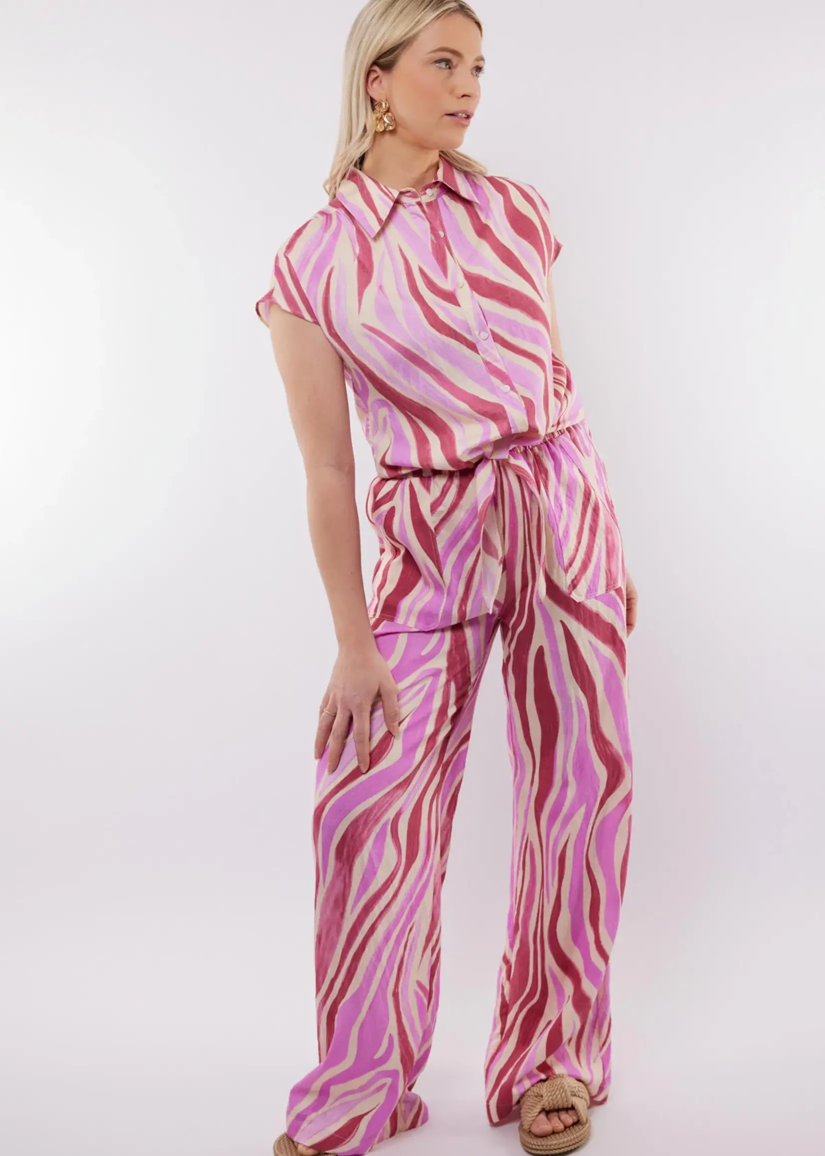 C&S The Label Taurito Pants Offwhite/Super Pink