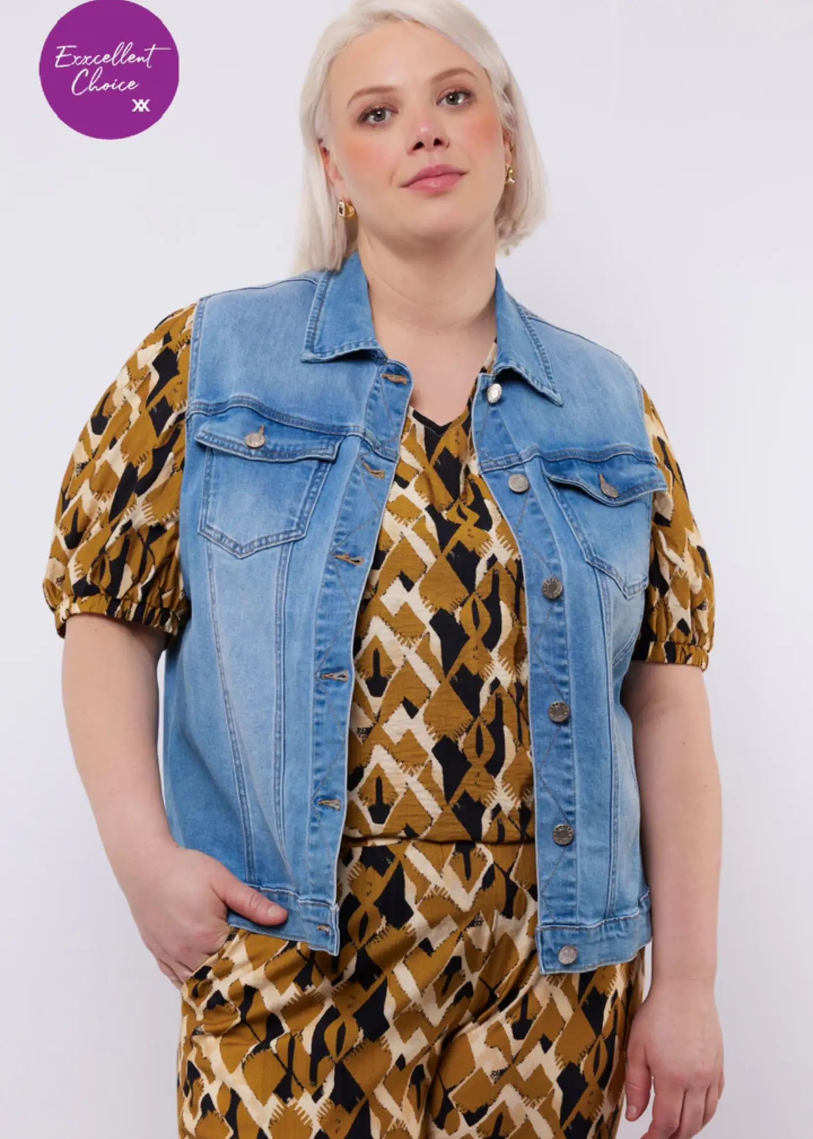 Exxcellent Hina Gilet Denim Light Blue