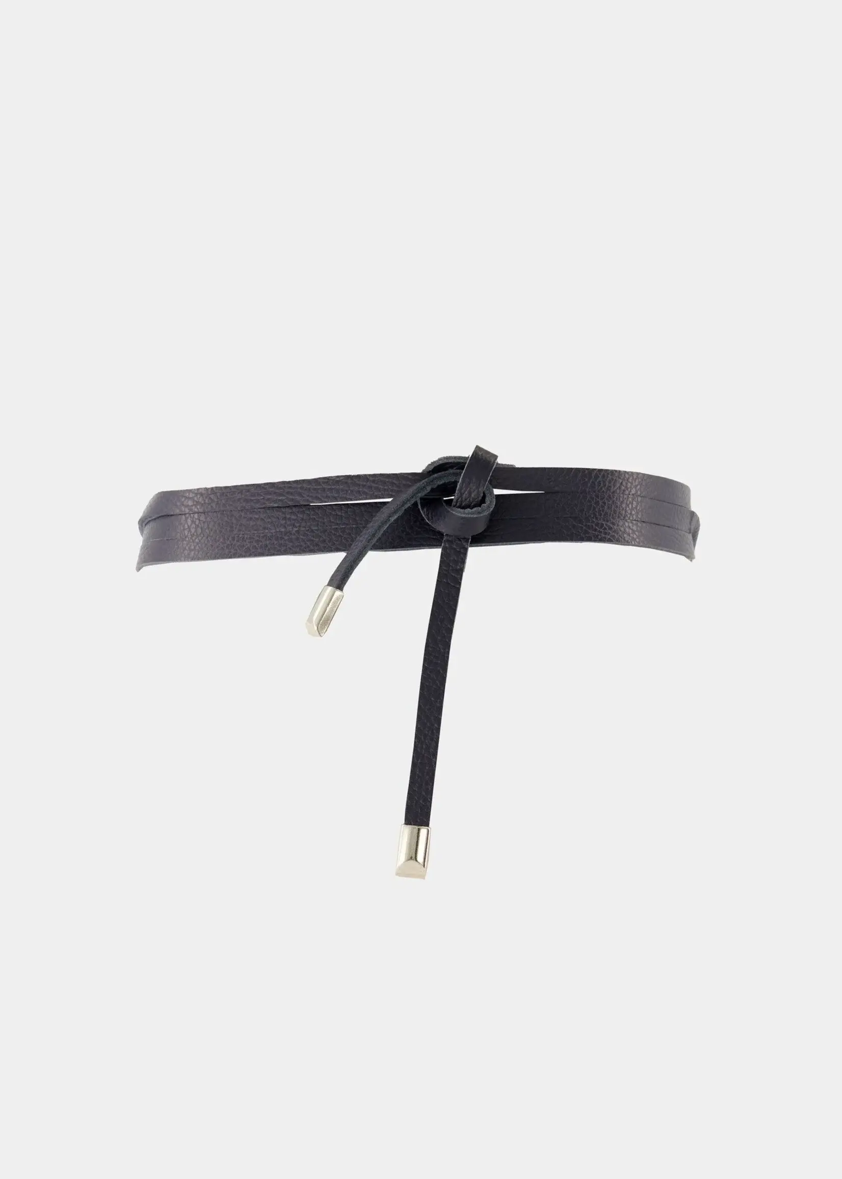 Knoopriem zwart lang (350 cm)