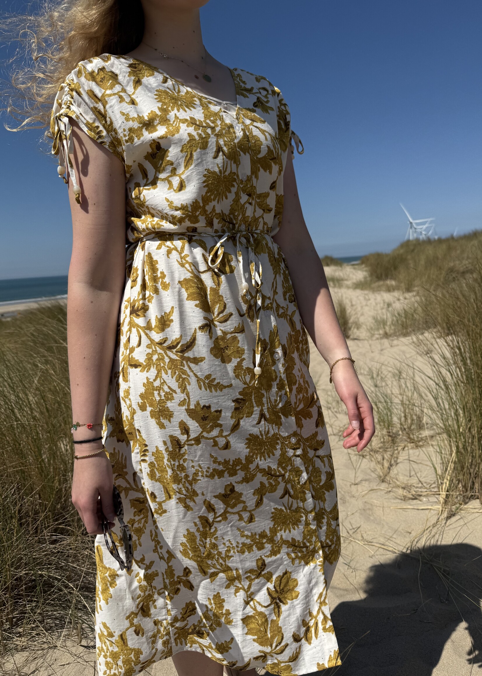 C&S The Label Marsala Dress Sand/Mustard Olive