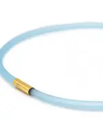 Cubes Rubber ketting, 1 lijn, Aqua Medium