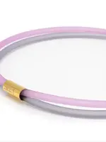 Cubes Rubber ketting 2 lijns, Roze/Lichtgrijs Medium