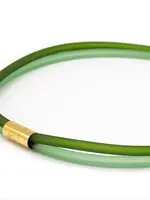 Cubes Rubber ketting, 2 lijns, groen/military