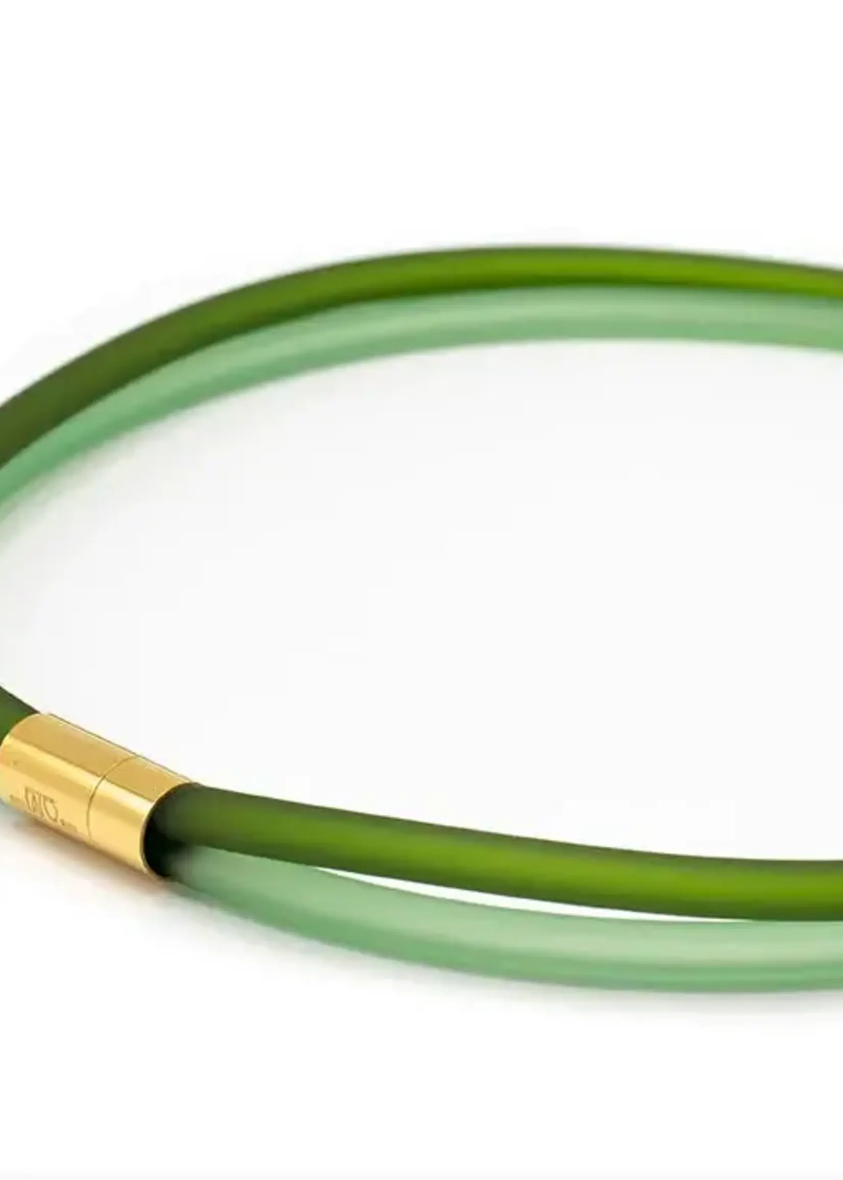 Cubes Rubber ketting, 2 lijns, groen/military