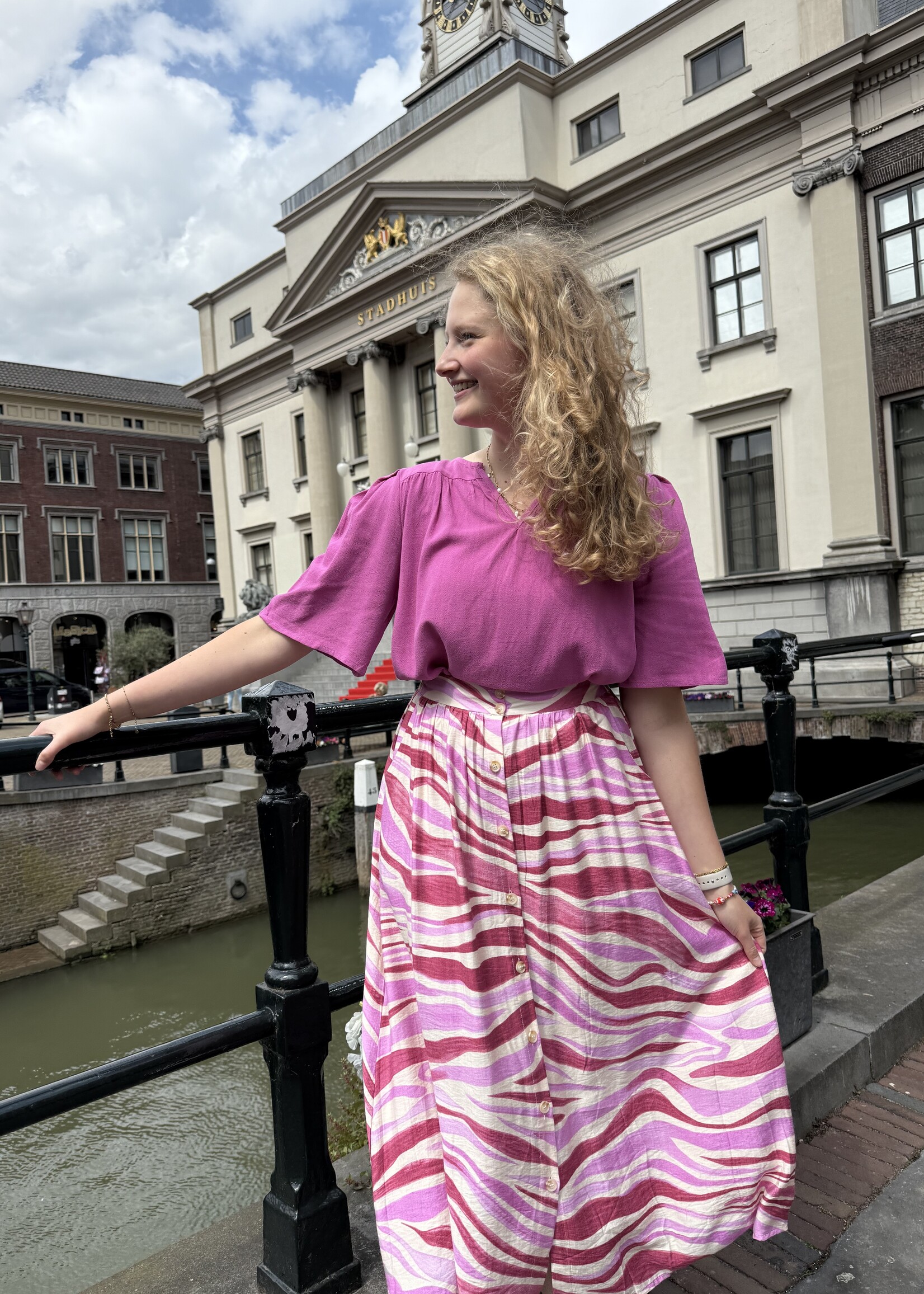 Ally Blouse Magenta  Maat S - M