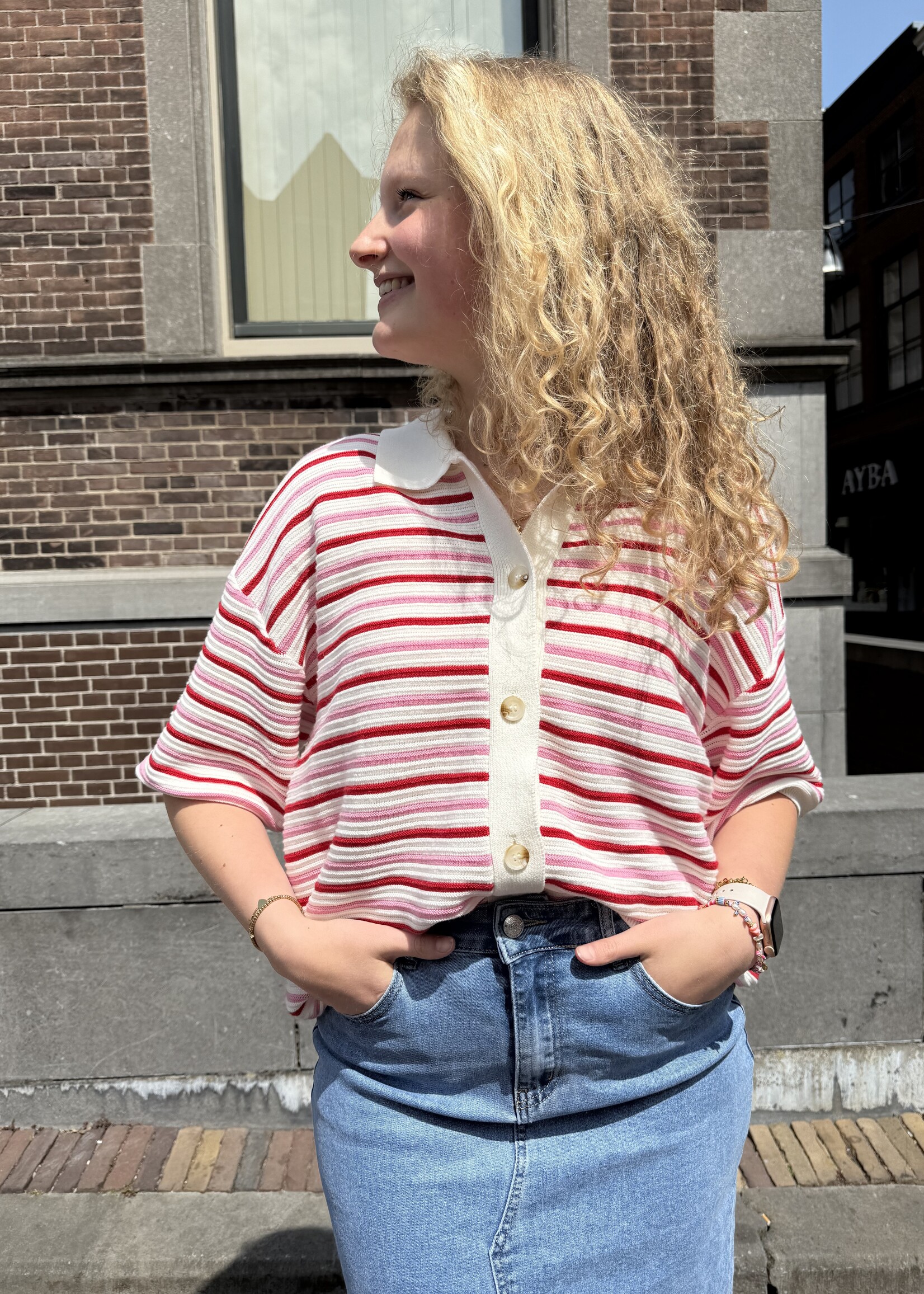 Top Stripe Bibi Red Pink