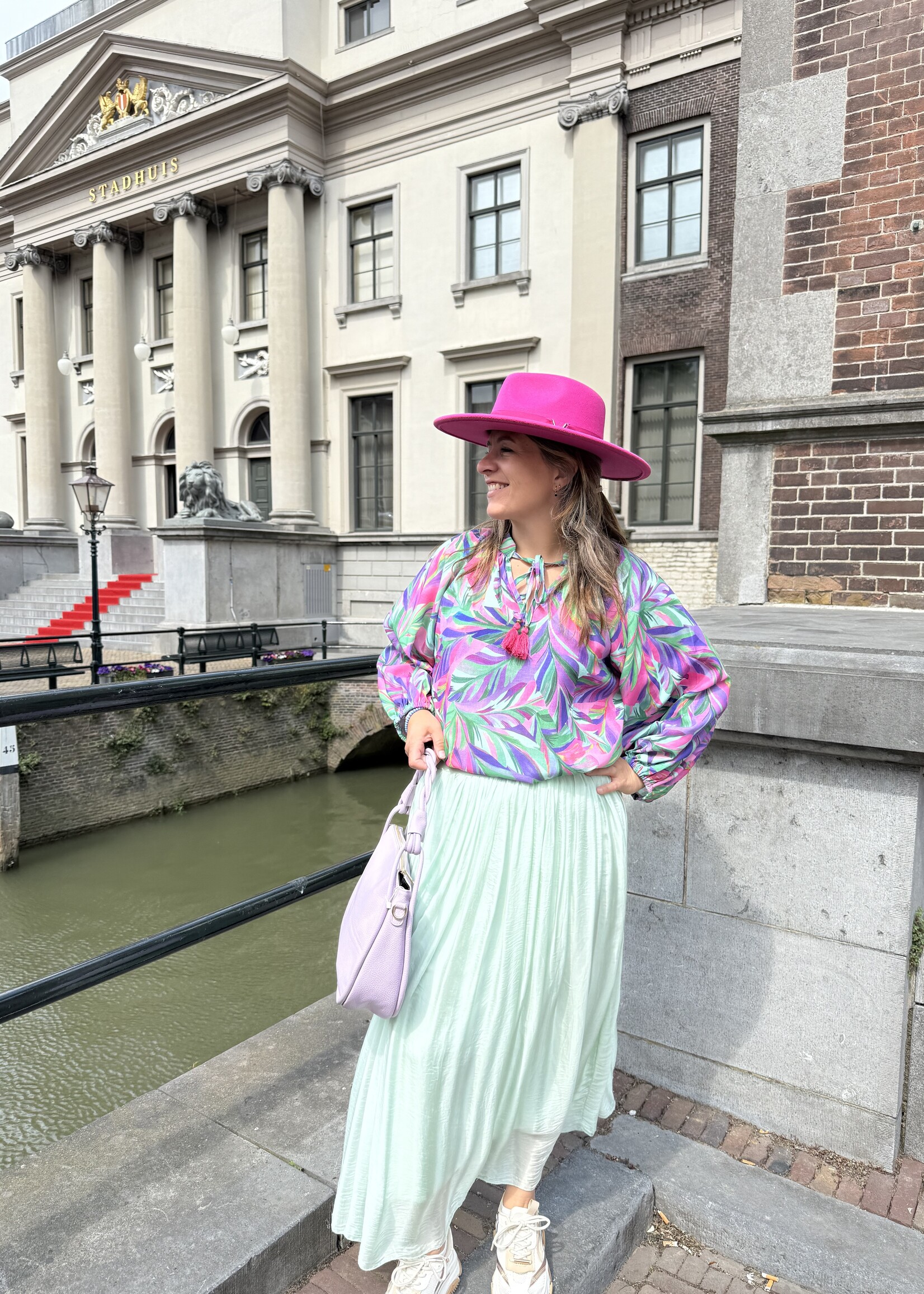 LIV Blouse Green Pink