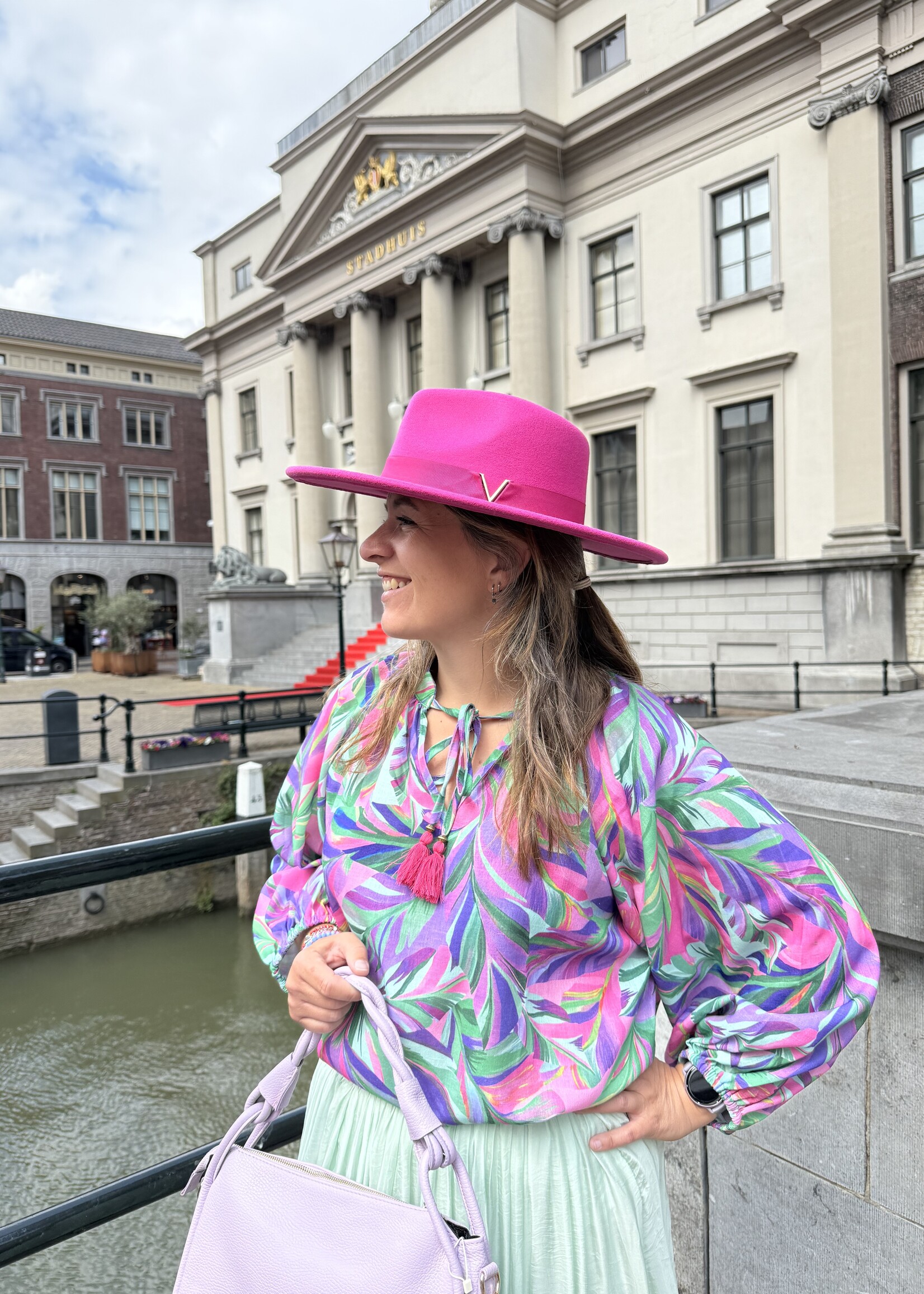 LIV Blouse Green Pink
