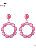 Sweet7 Oorbellen Ellen fuchsia (donker) goudkleurig