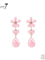 Sweet7 Oorbellen Elise lichtroze goudkleurig