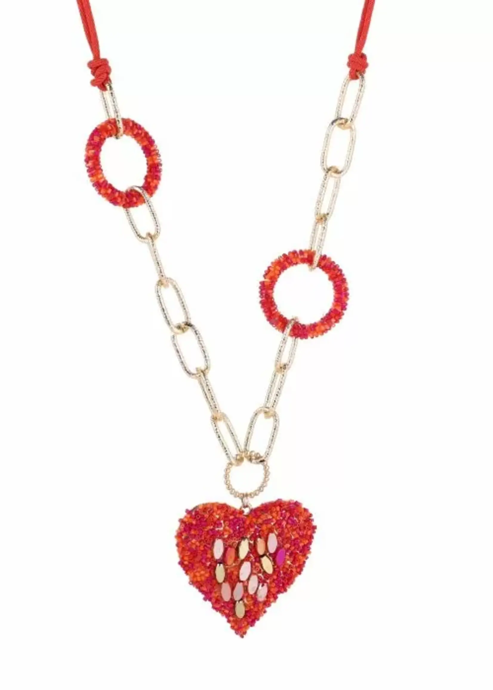Ketting Big Heart Pink