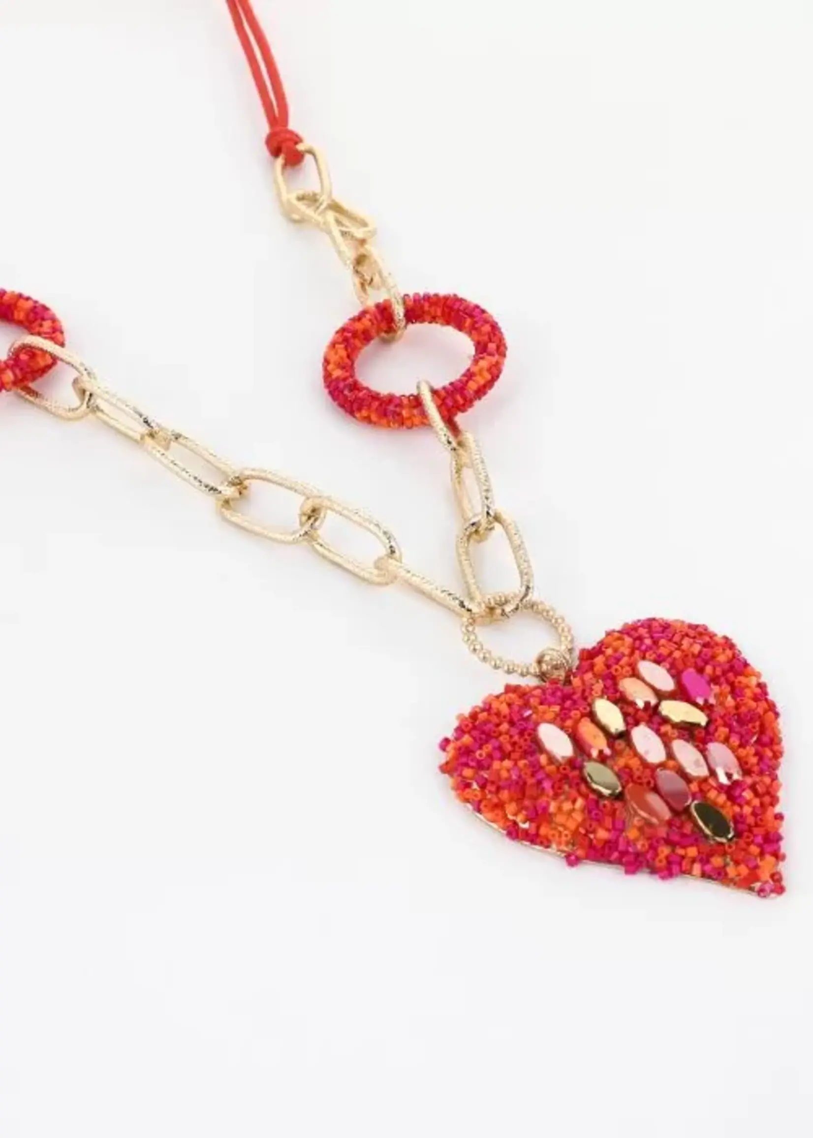Ketting Big Heart Pink