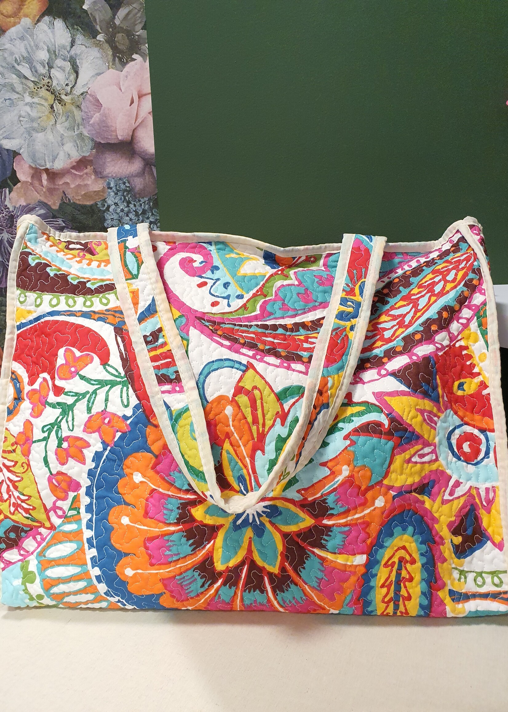 Stoffen tas multicolor print
