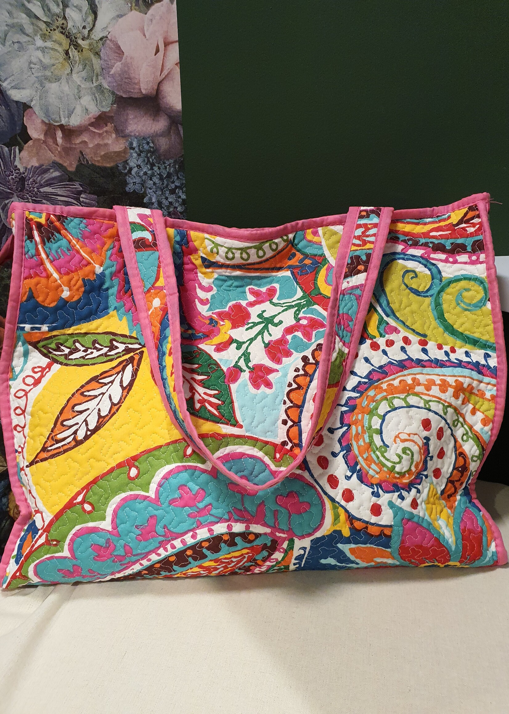 Stoffen tas multicolor print