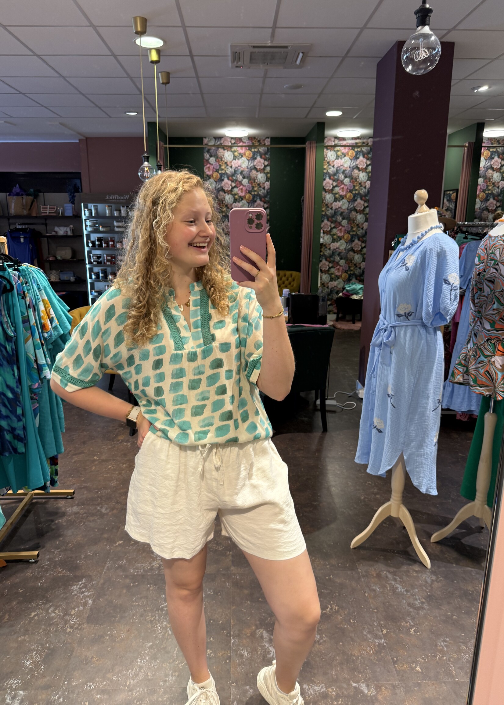 C&S The Label Ibiza Top Sand/Poolgreen