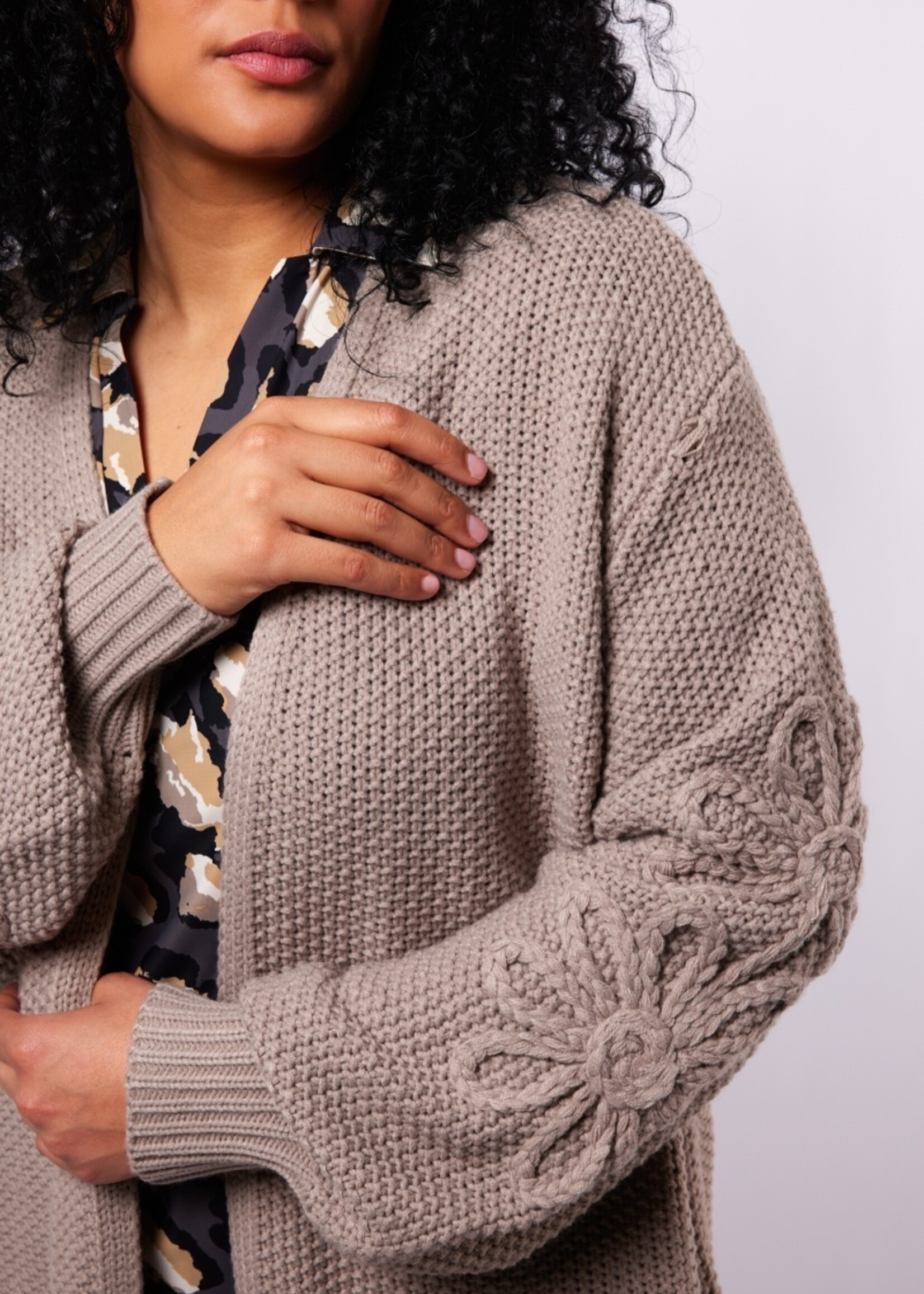 Exxcellent Frances Knit Cardigan Moon Rock