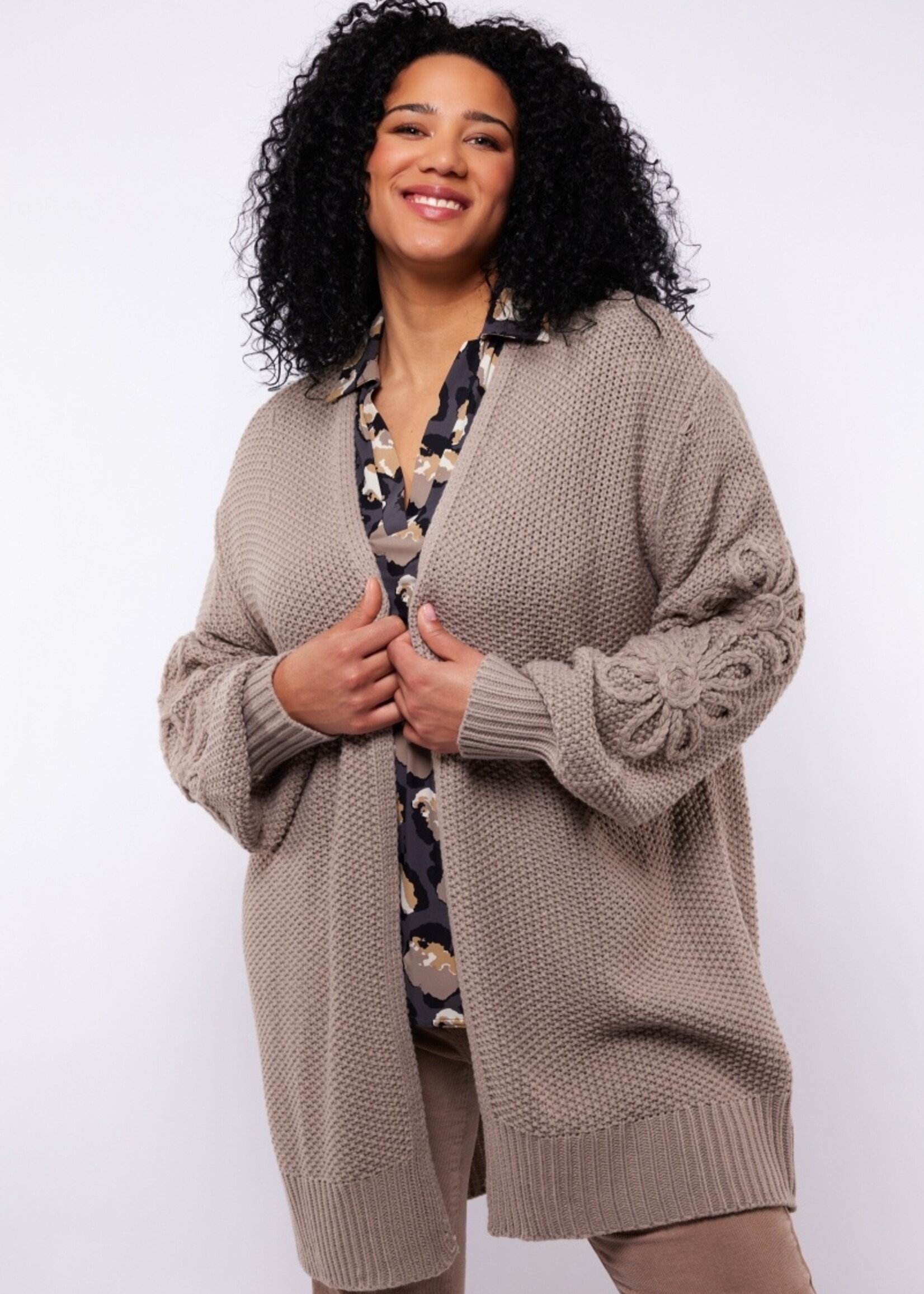 Exxcellent Frances Knit Cardigan Moon Rock