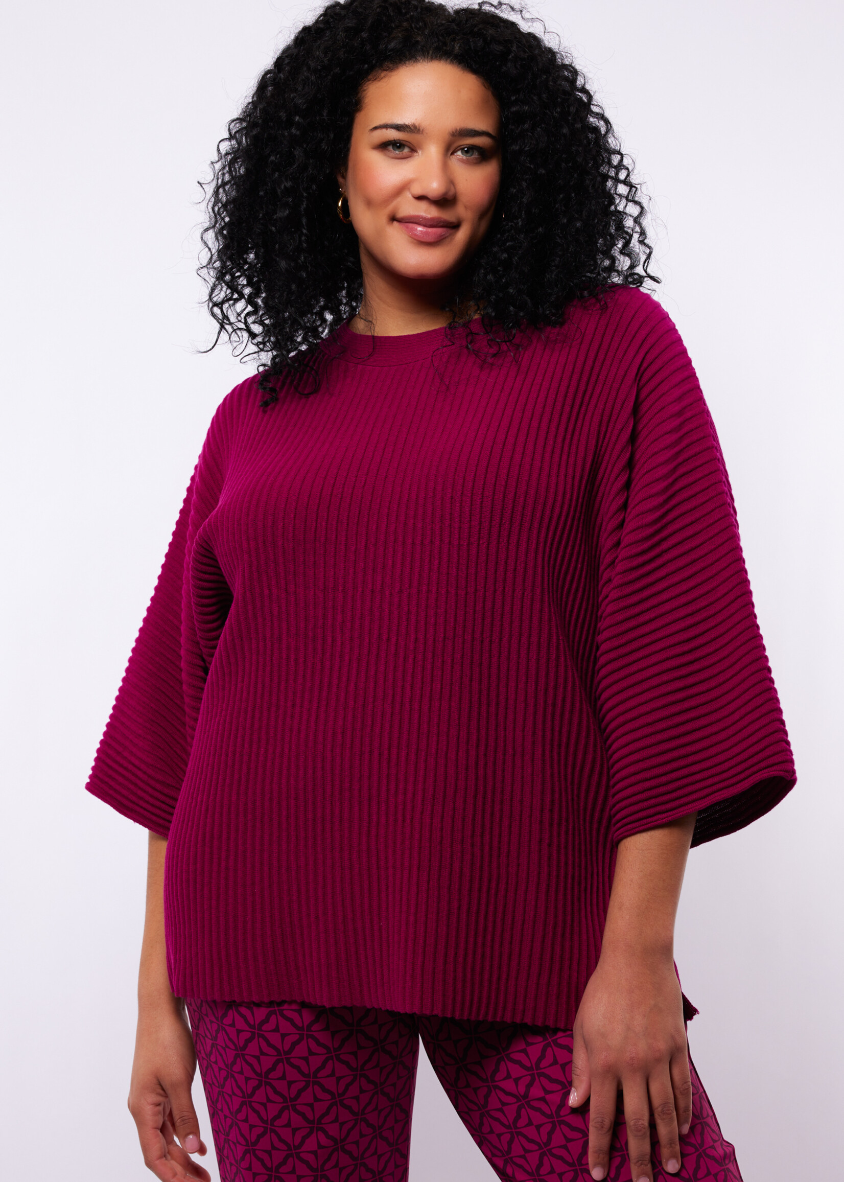 Exxcellent Trisha Pants Raspberry / Mauve Wine