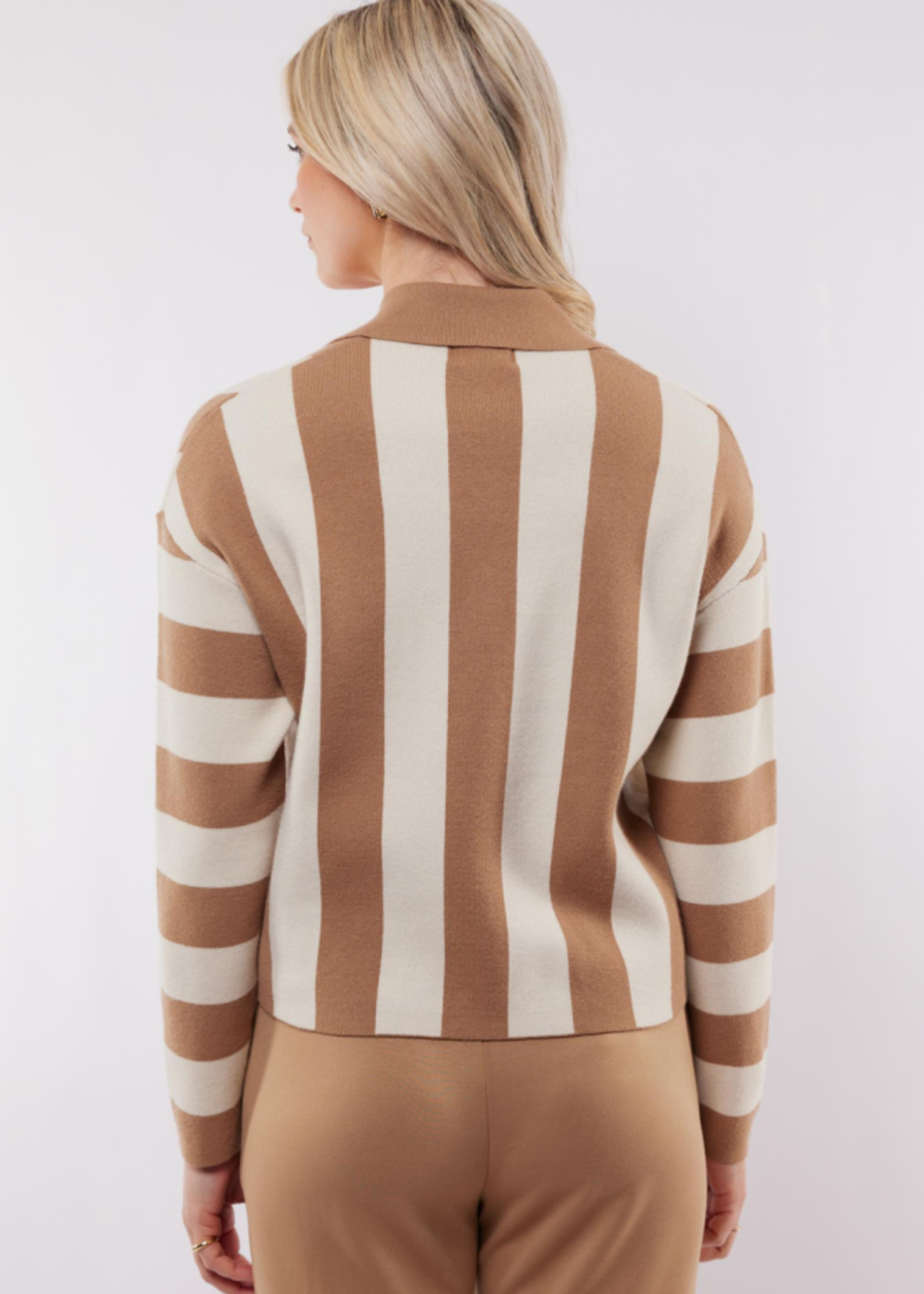 C&S The Label Cecillia Knit Cardigan Wool White/Light Camel