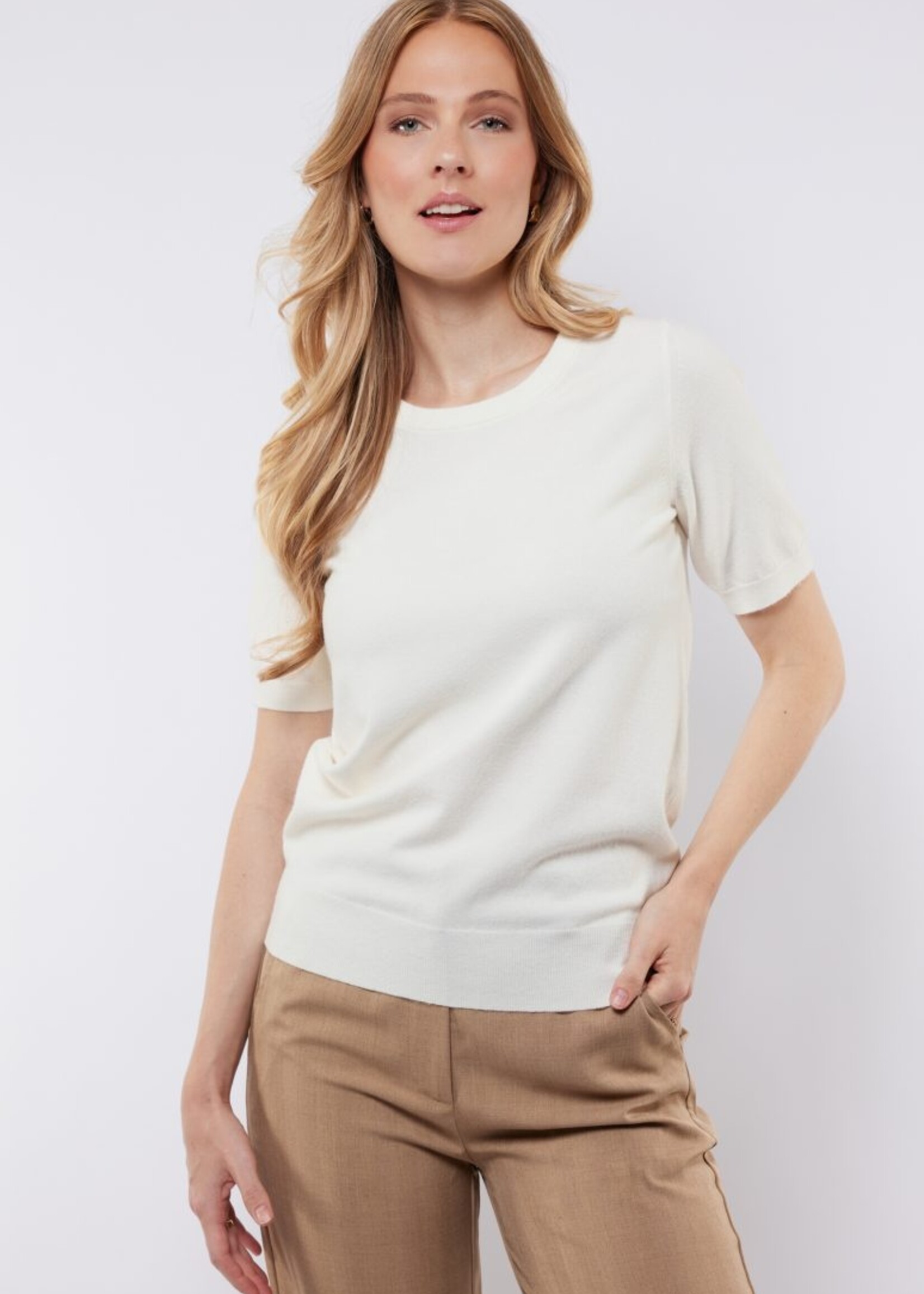 C&S The Label Anne Knit Top Offwhite