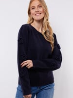 C&S The Label Amira Knit Top Midnight Blue