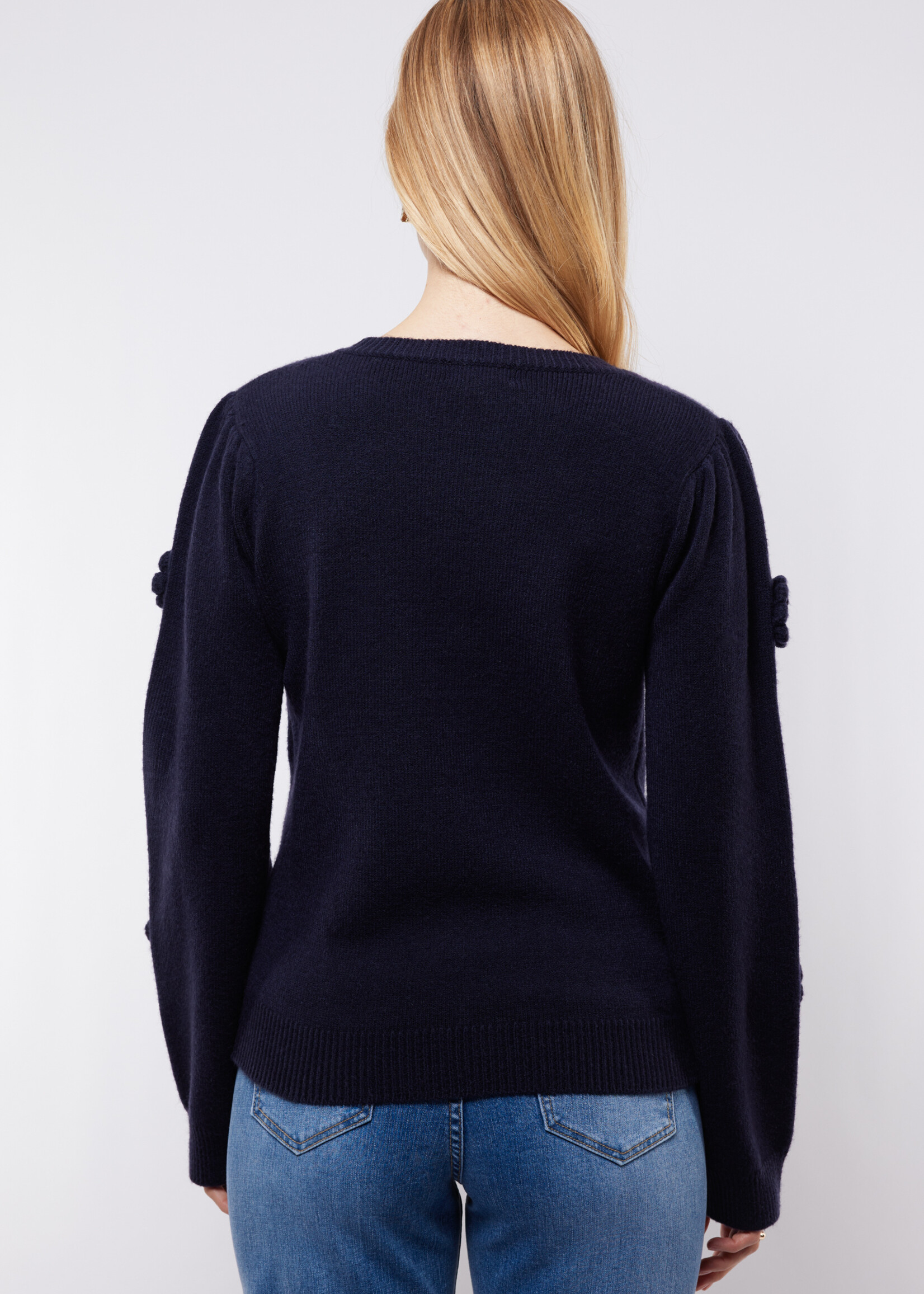 C&S The Label Amira Knit Top Midnight Blue