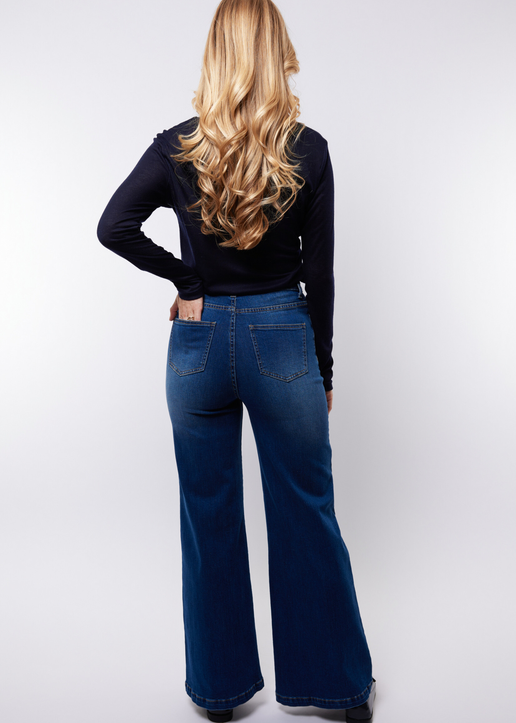 C&S The Label Nicole Pants Denim Dark Blue Maat S