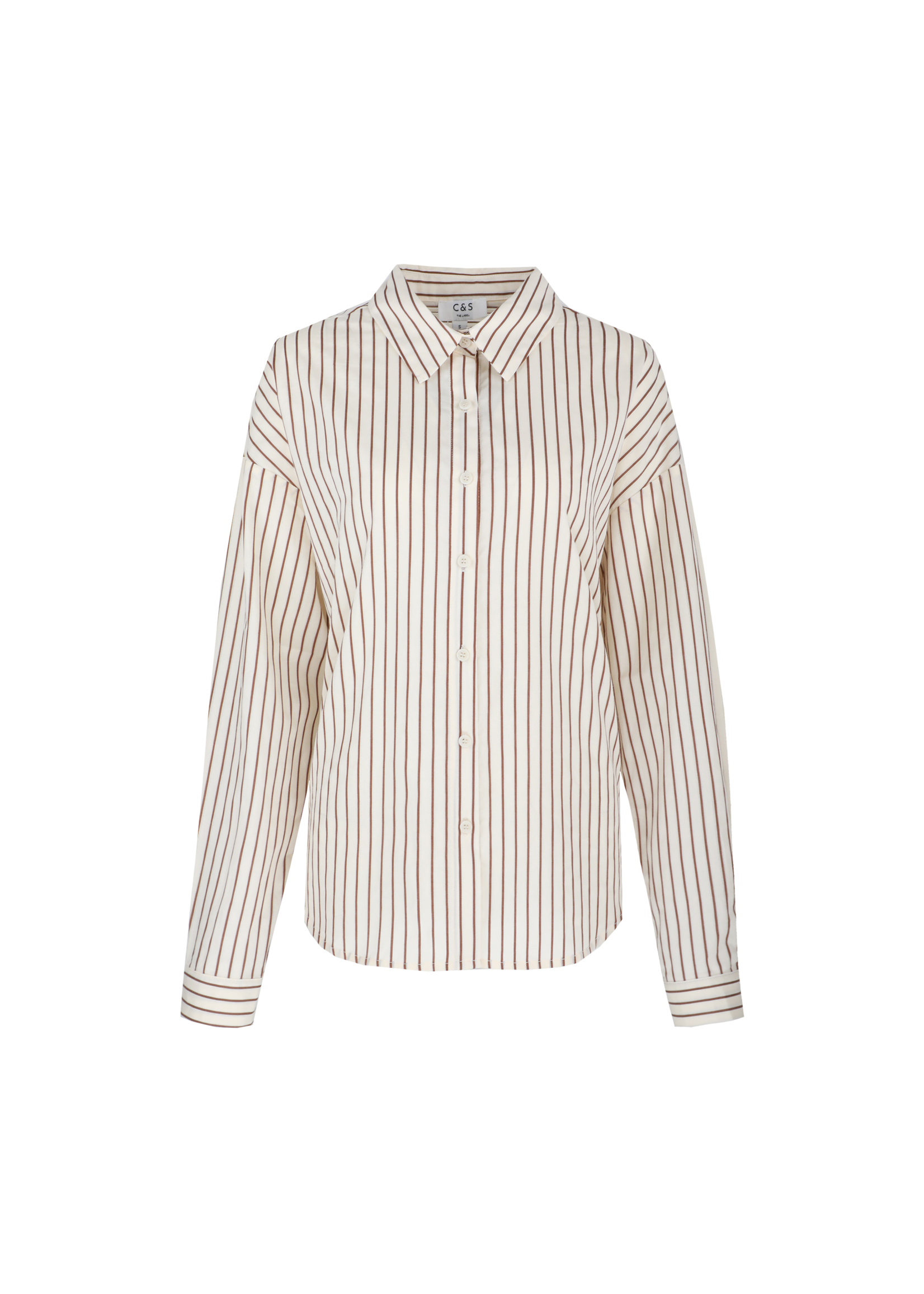 C&S The Label Lot Blouse Offwhite/Light Camel Maat XS