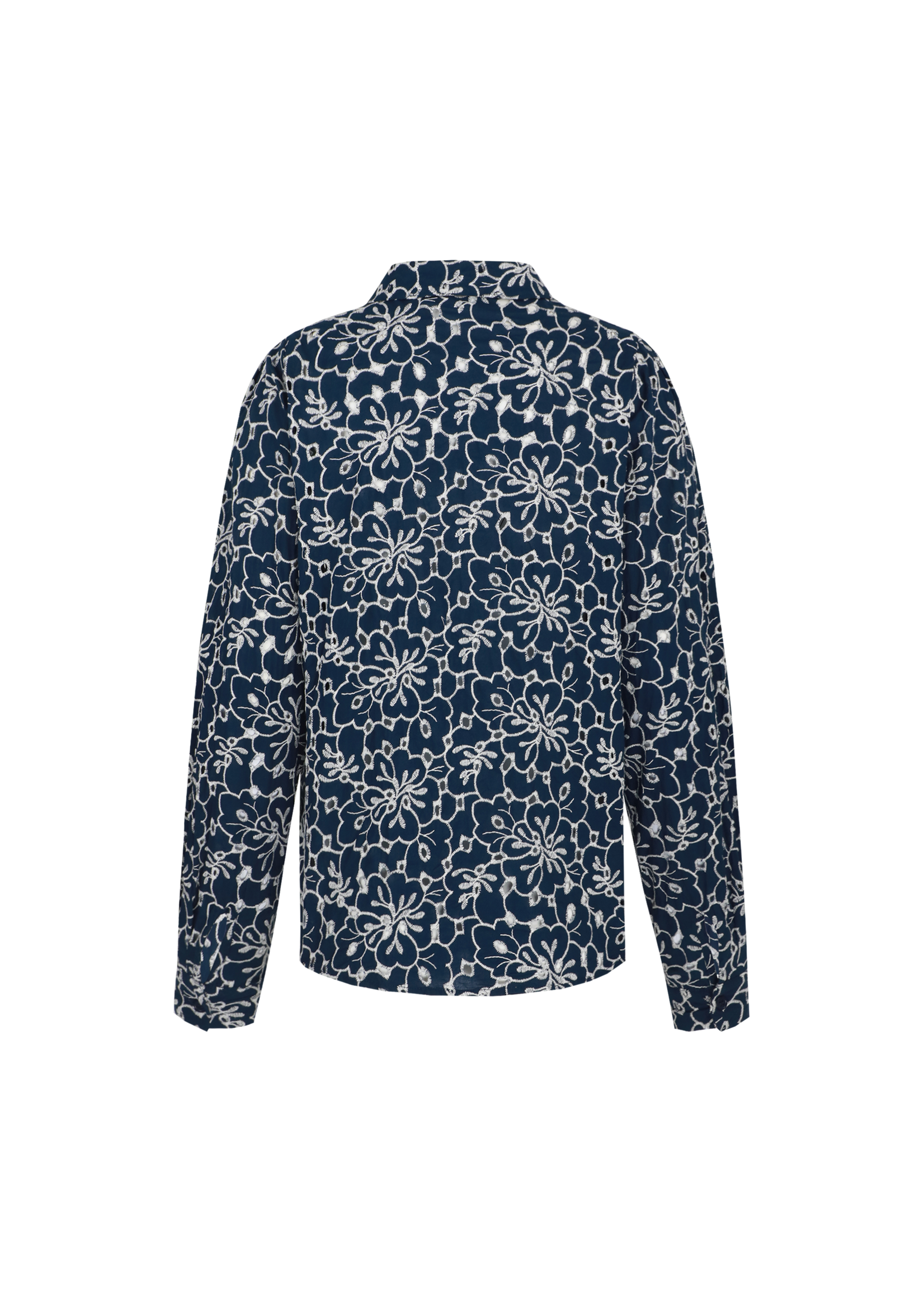 C&S The Label Louisa Blouse Midnight Blue/Offwhite Maat XL