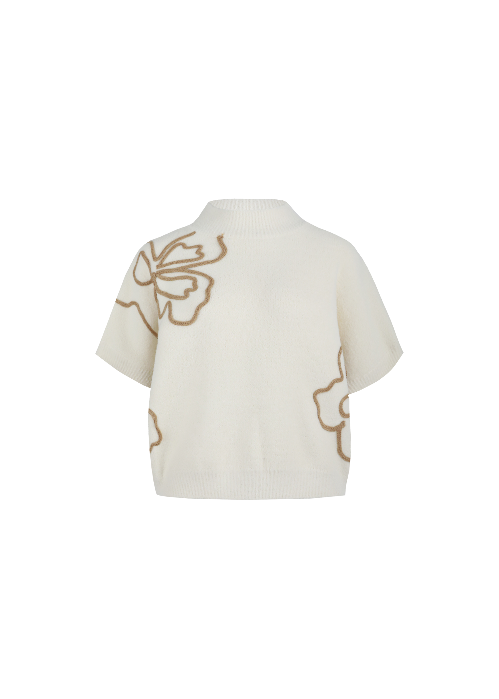 C&S The Label Violette Knit Gilet Wool White/Light Camel